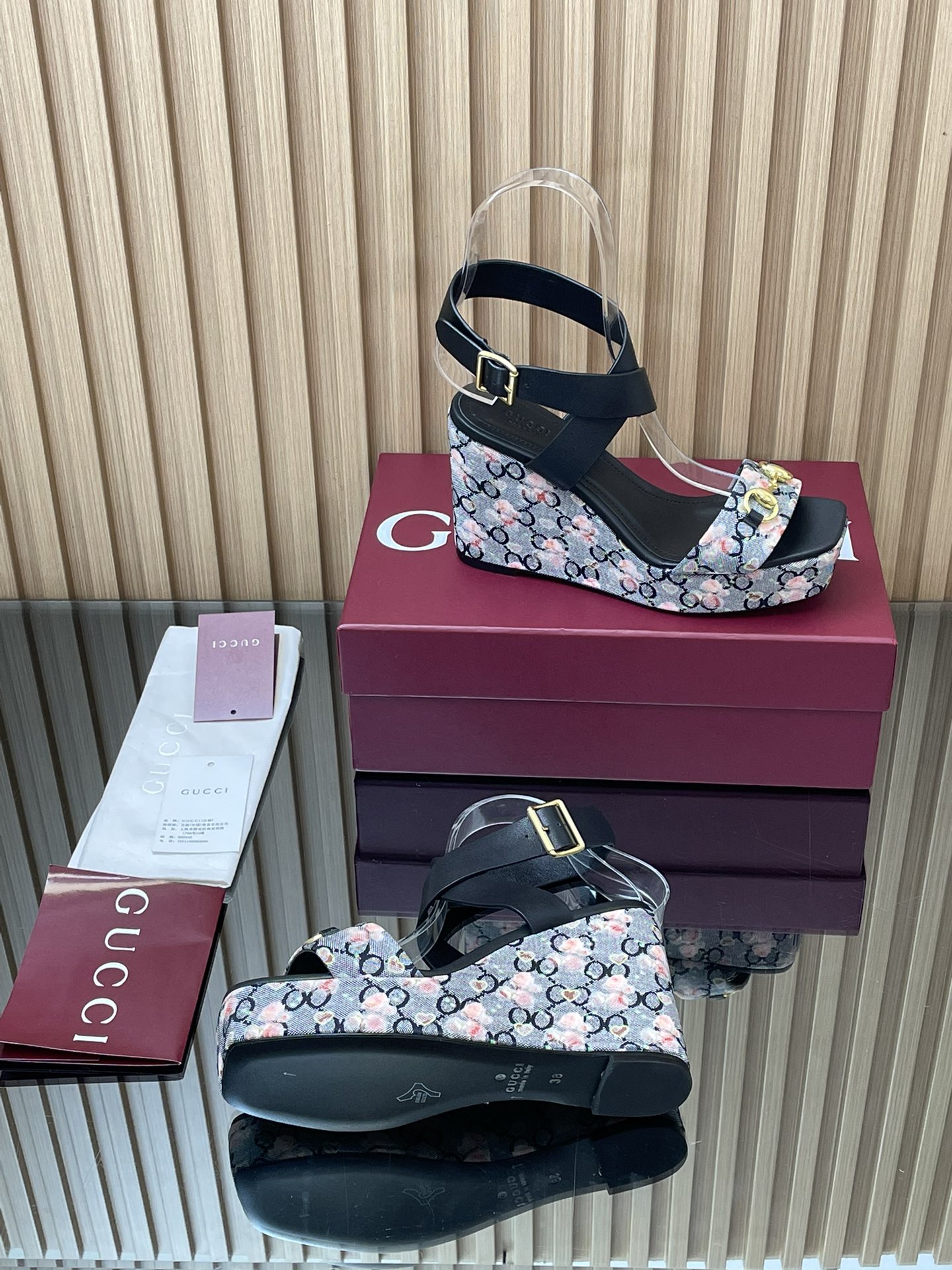 GUCCI グッチ フラットシューズ 花柄 レディース ウェッジサンダル 全1色 - 画像 9