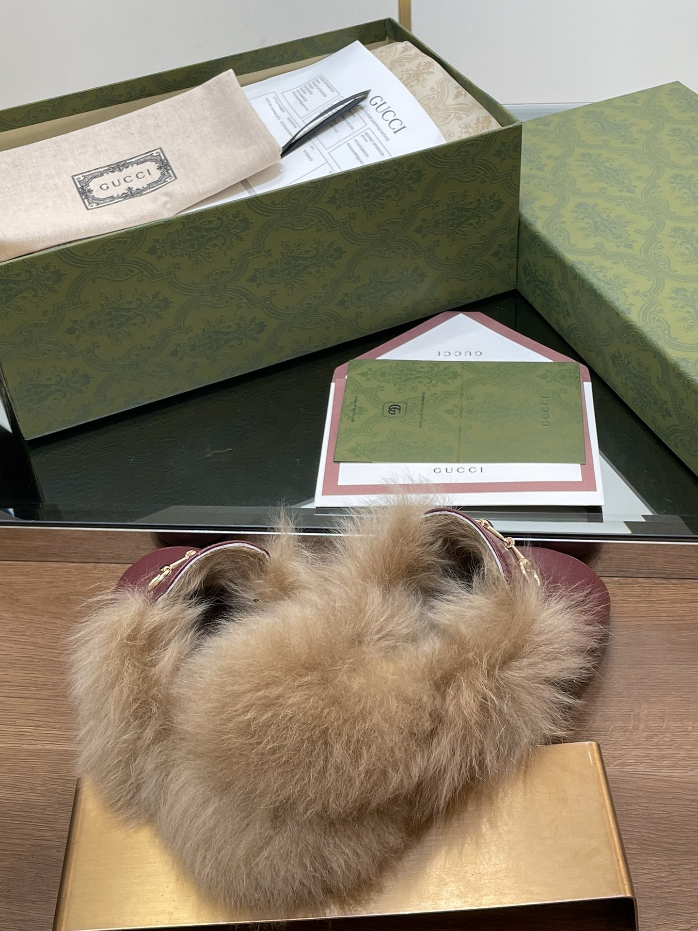 GUCCI グッチ フラットシューズ 本革 毛足 レディース ブラック - 画像 8