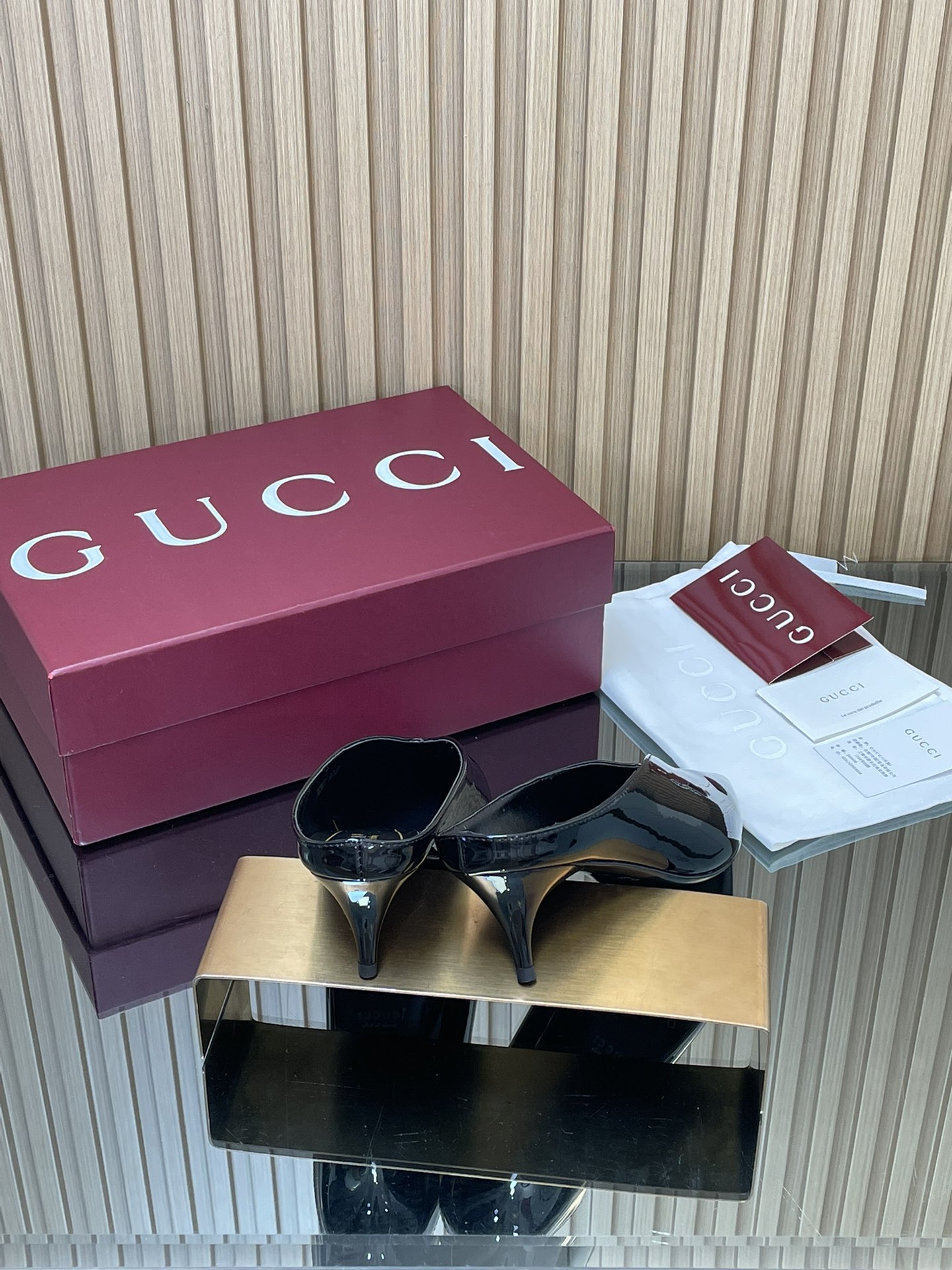 GUCCI グッチ ミュール フラットシューズ 本革 ブラック - 画像 5