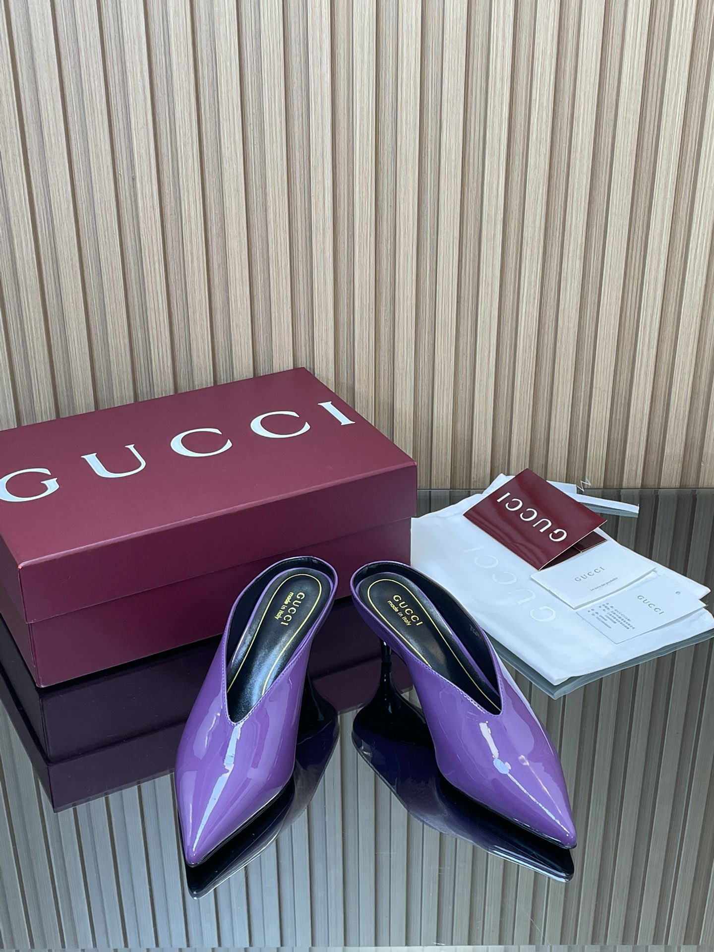 GUCCI グッチ フラットシューズ ポインテッドトゥ パンプス ブラック 37.5 38 39 40 41 42 - 画像 2