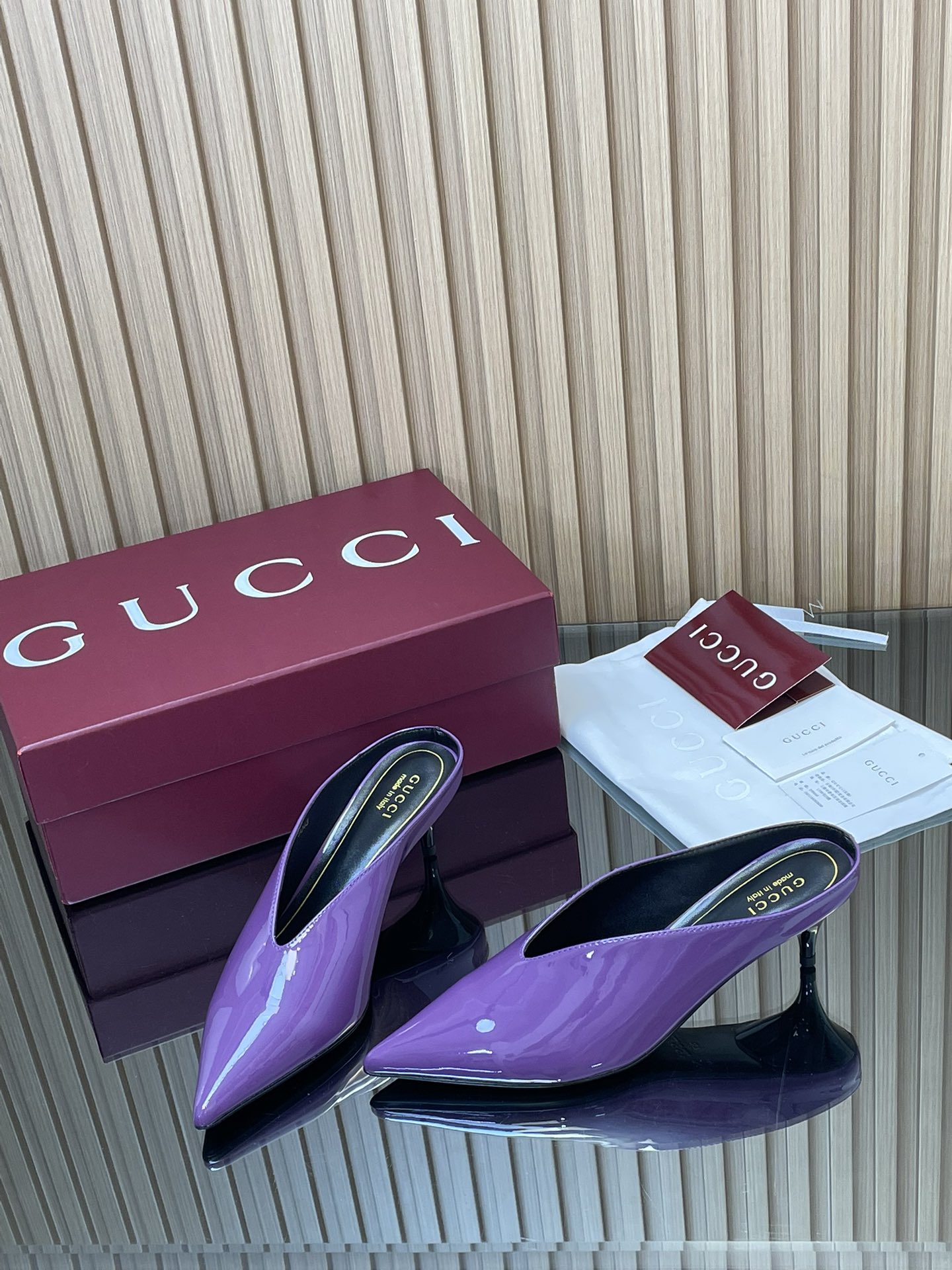 GUCCI グッチ フラットシューズ ポインテッドトゥ パンプス ブラック 37.5 38 39 40 41 42 - 画像 3