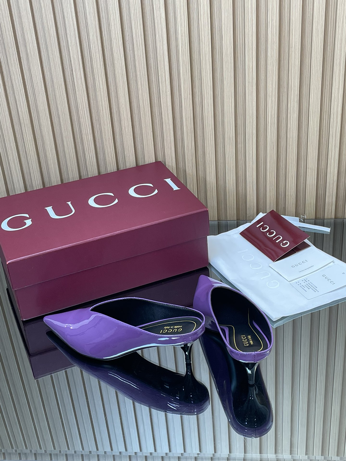 GUCCI グッチ フラットシューズ ポインテッドトゥ パンプス ブラック 37.5 38 39 40 41 42 - 画像 6