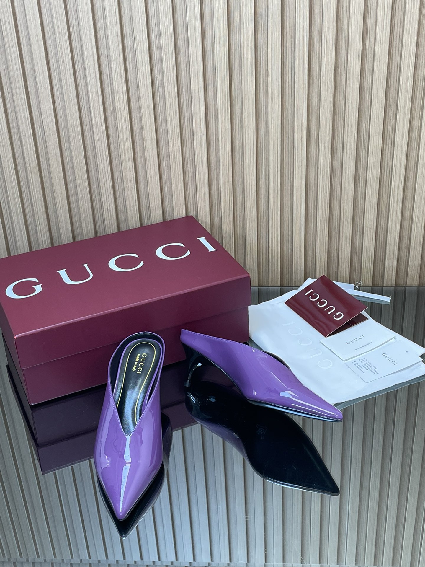 GUCCI グッチ フラットシューズ ポインテッドトゥ パンプス ブラック 37.5 38 39 40 41 42 - 画像 7