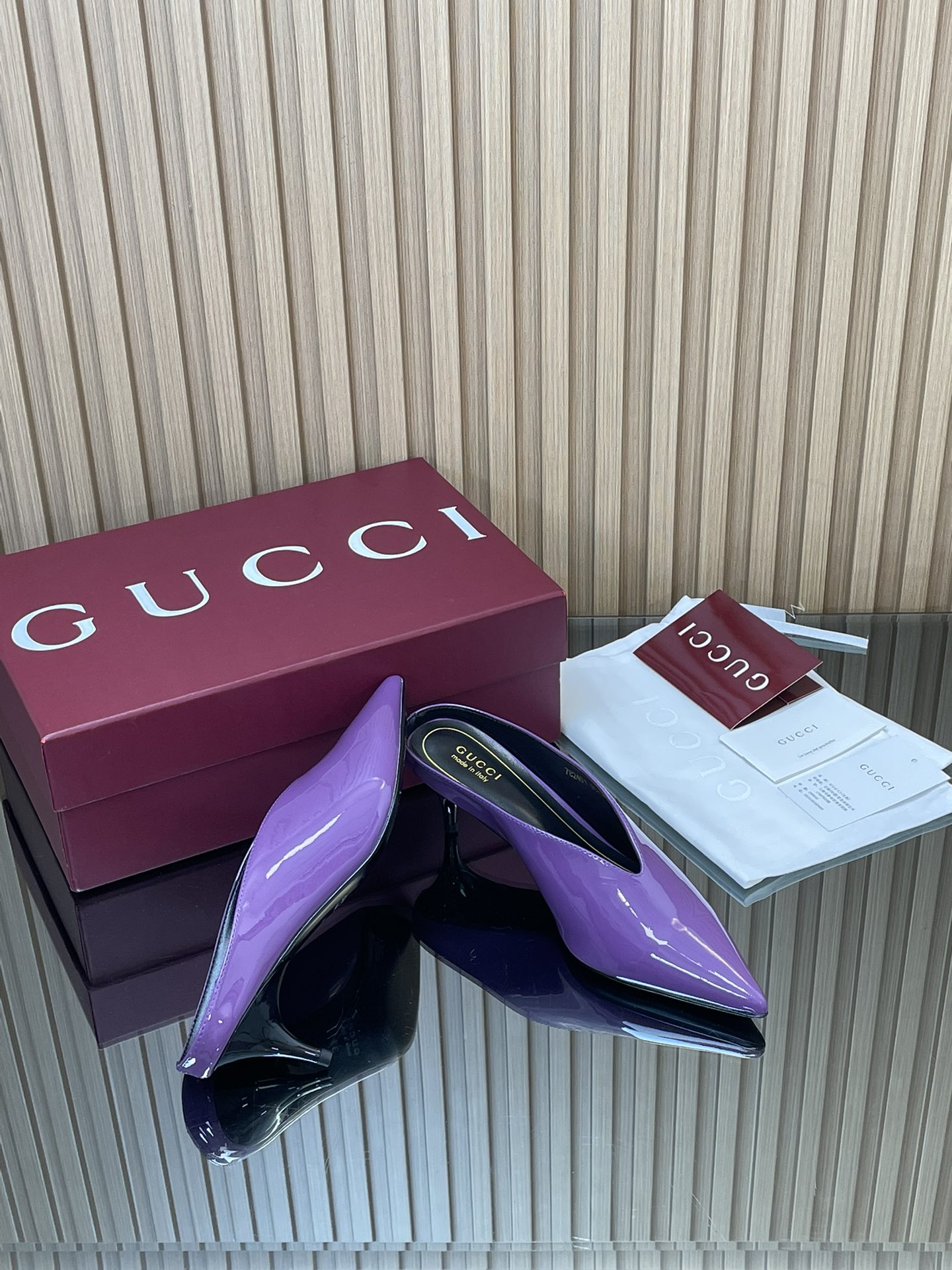 GUCCI グッチ フラットシューズ ポインテッドトゥ パンプス ブラック 37.5 38 39 40 41 42 - 画像 8