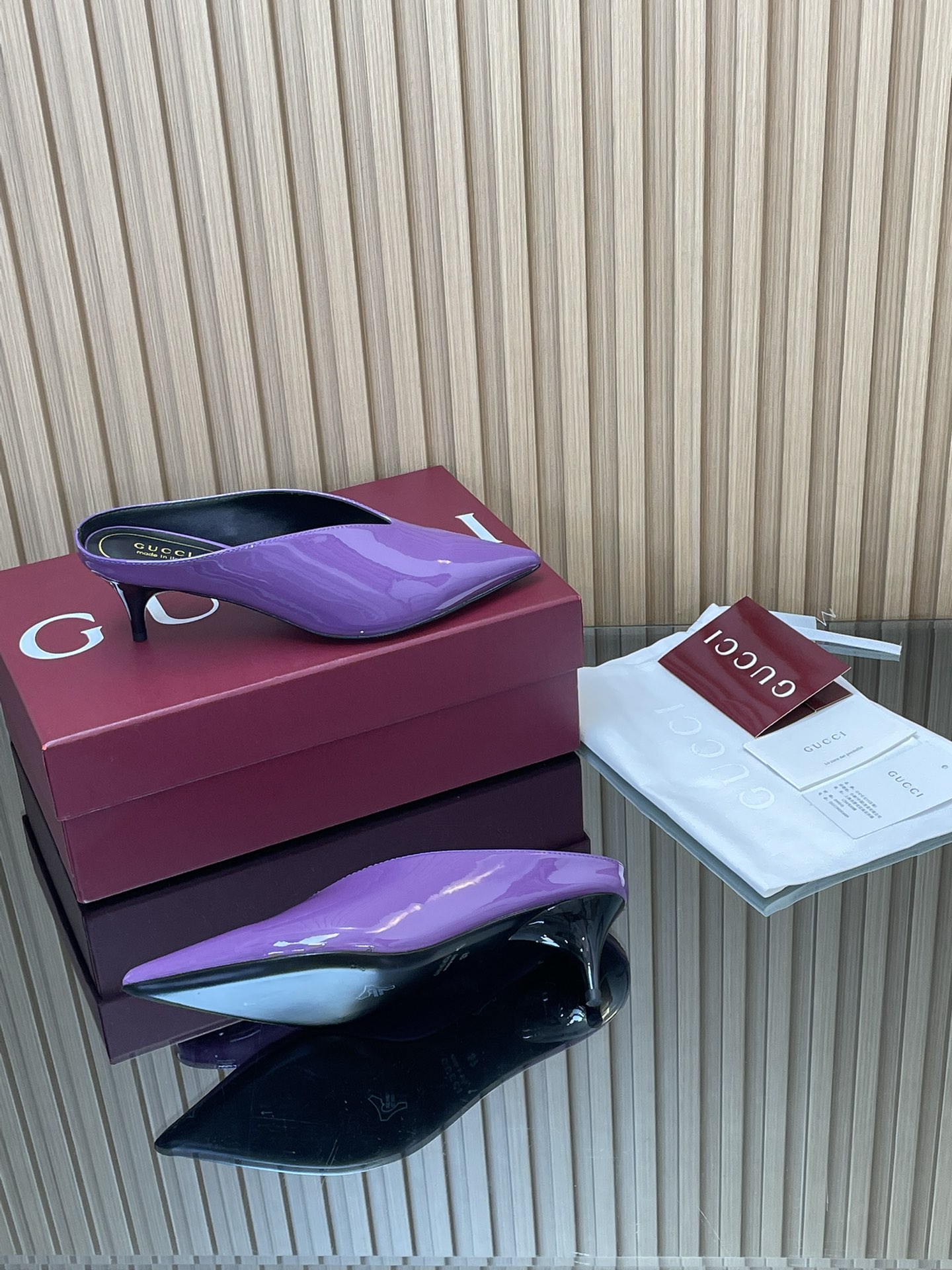 GUCCI グッチ フラットシューズ ポインテッドトゥ パンプス ブラック 37.5 38 39 40 41 42 - 画像 9