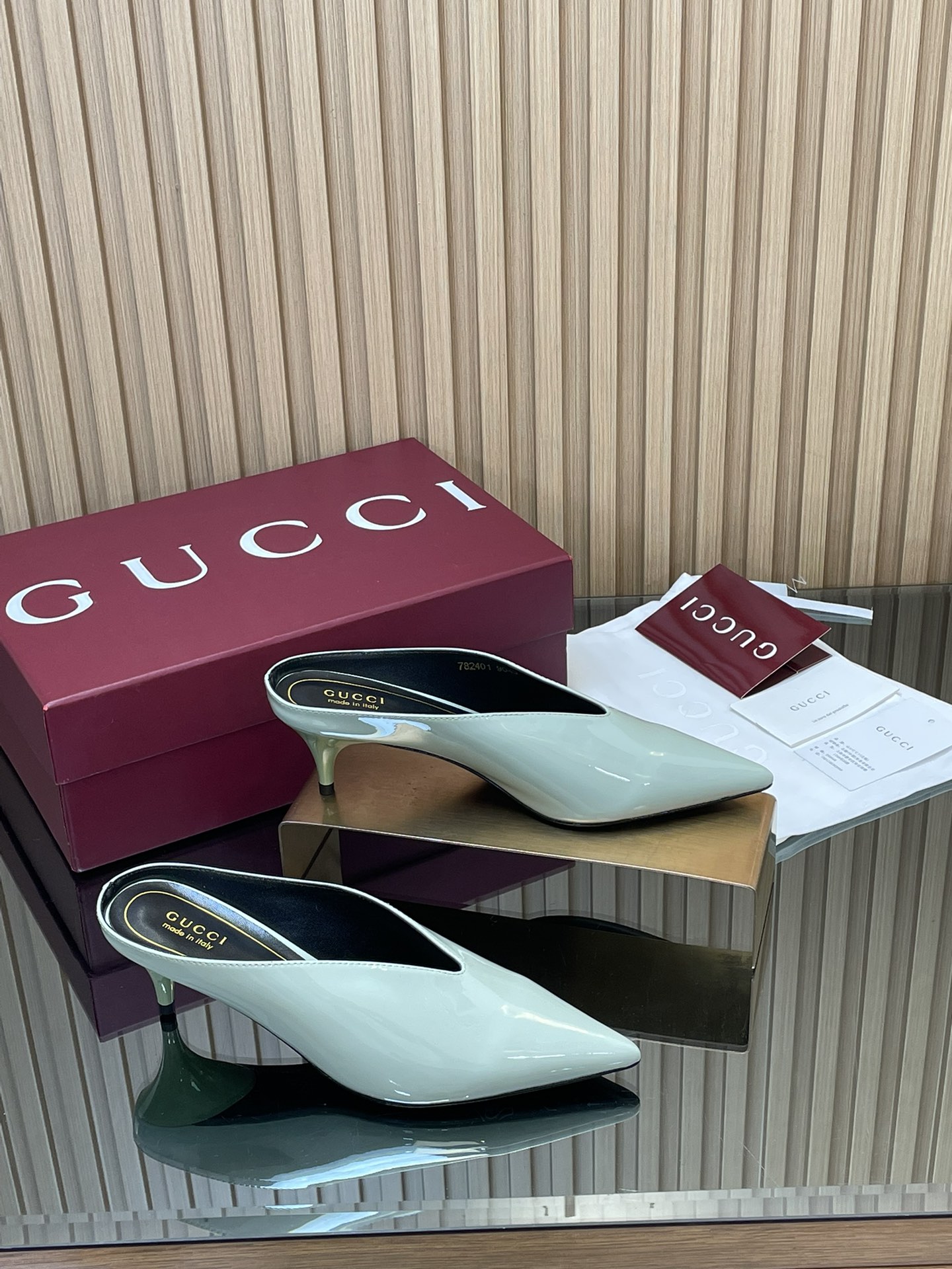 GUCCI グッチ ミラーレットハイヒール シューズ ブラック 全1色