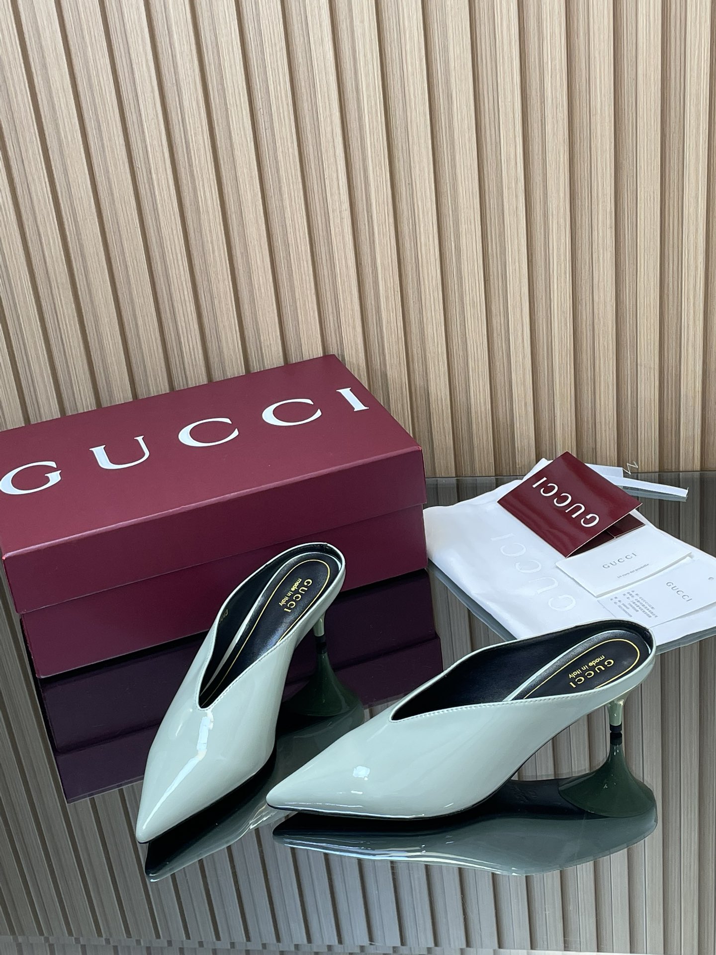 GUCCI グッチ ミラーレットハイヒール シューズ ブラック 全1色 - 画像 3