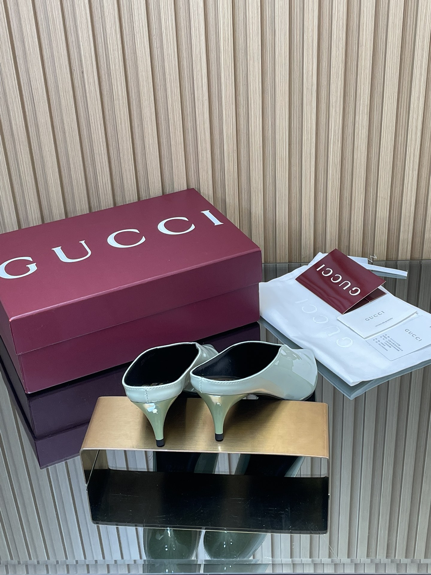 GUCCI グッチ ミラーレットハイヒール シューズ ブラック 全1色 - 画像 5