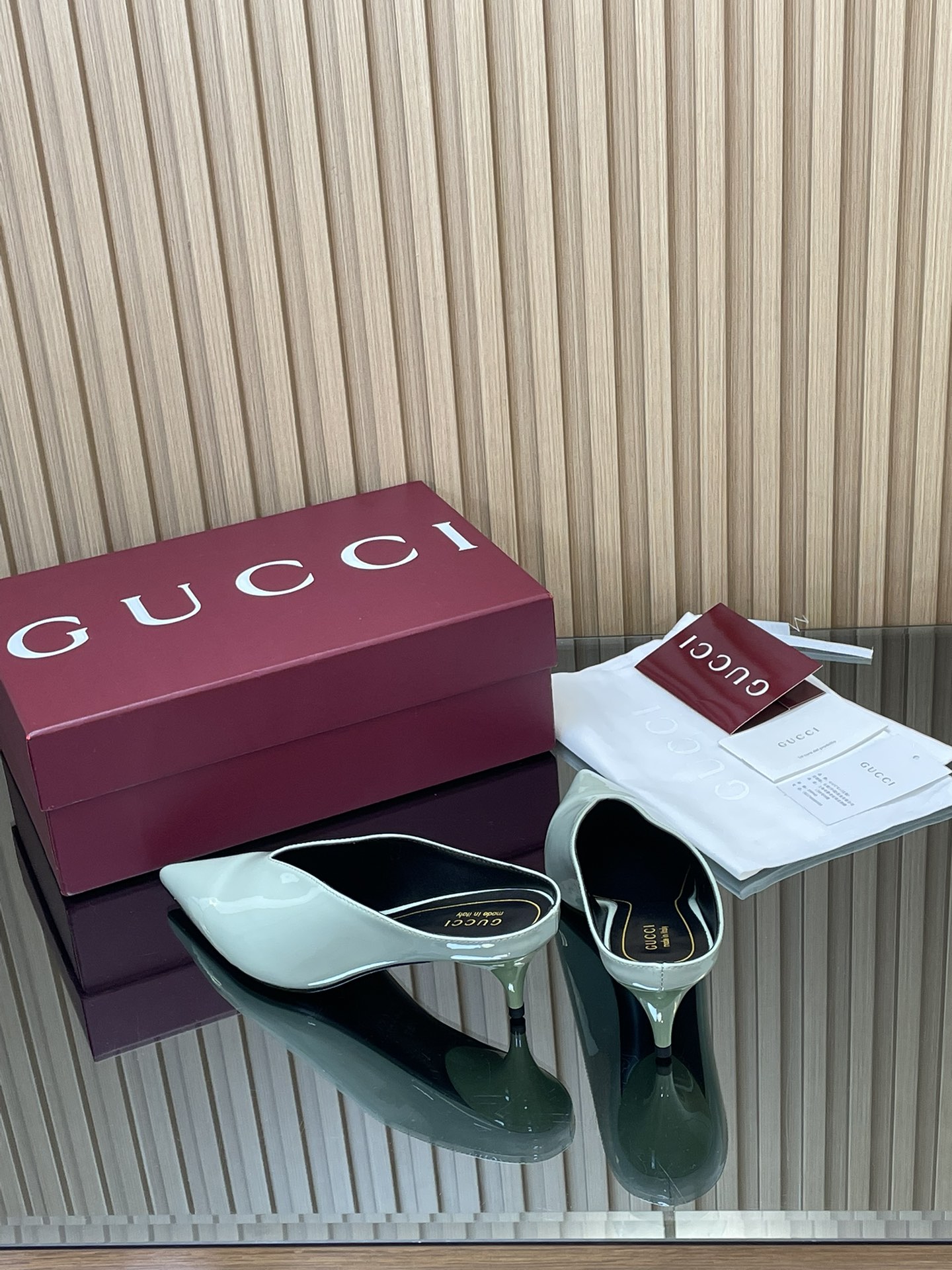 GUCCI グッチ ミラーレットハイヒール シューズ ブラック 全1色 - 画像 6