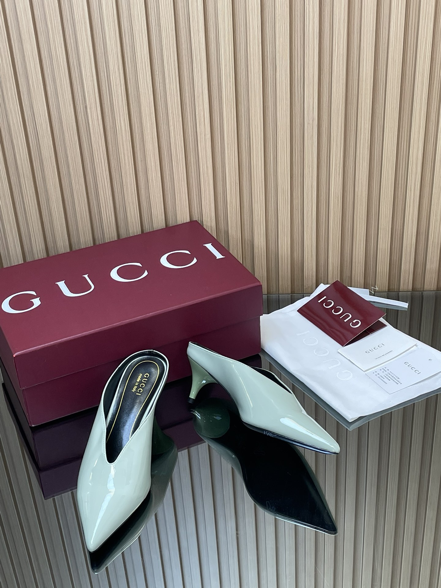 GUCCI グッチ ミラーレットハイヒール シューズ ブラック 全1色 - 画像 7