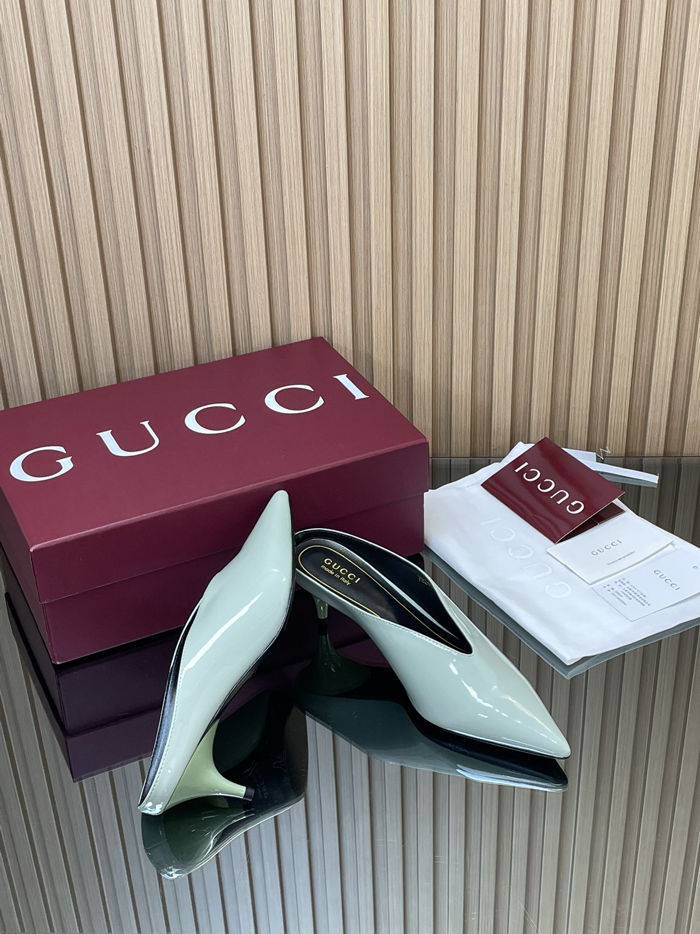 GUCCI グッチ ミラーレットハイヒール シューズ ブラック 全1色 - 画像 8