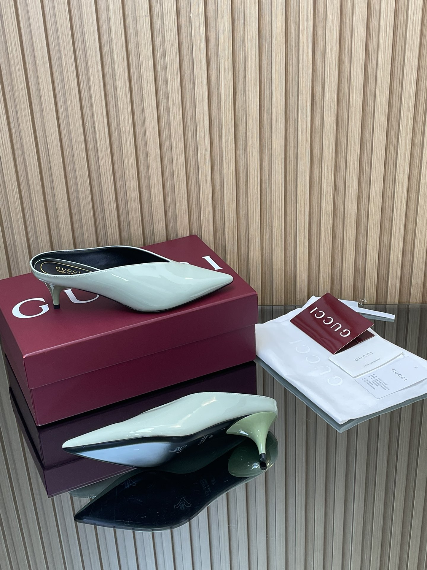 GUCCI グッチ ミラーレットハイヒール シューズ ブラック 全1色 - 画像 9