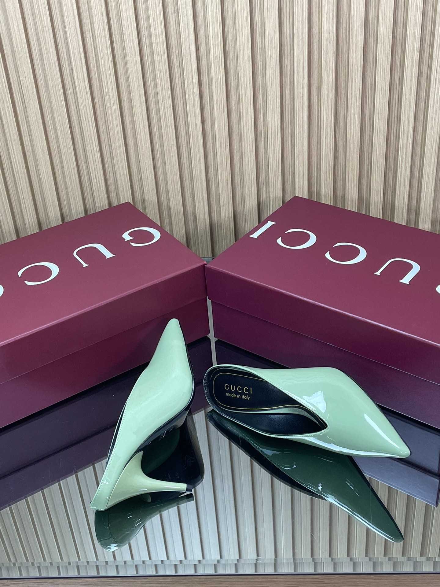 GUCCI グッチ ムートンパンプス 軽量 通勤 ベージュ - 画像 6