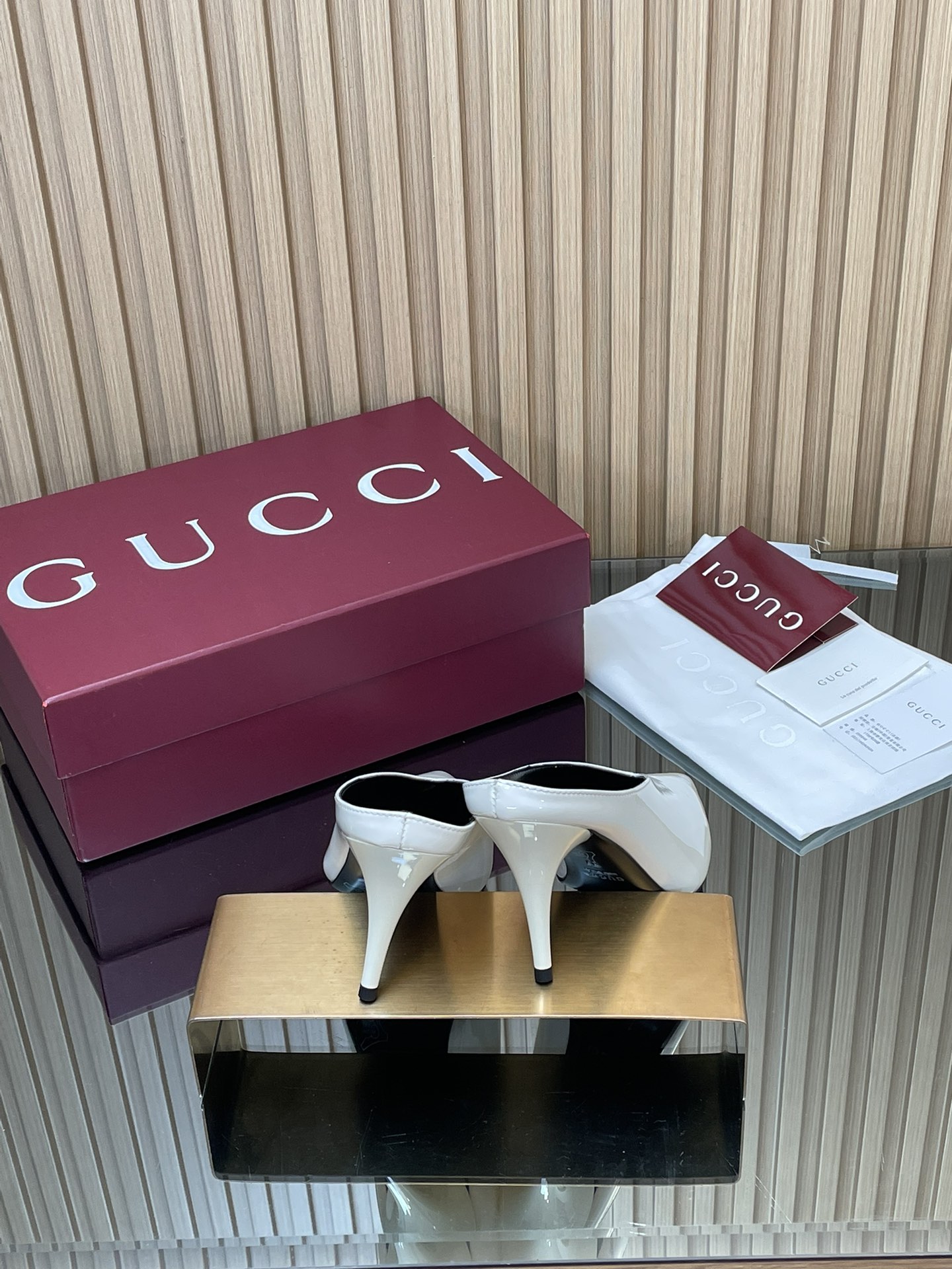 GUCCI グッチ ローファー 本革 ブラック ホワイト 通勤 通学 11.5cm インヒール - 画像 5
