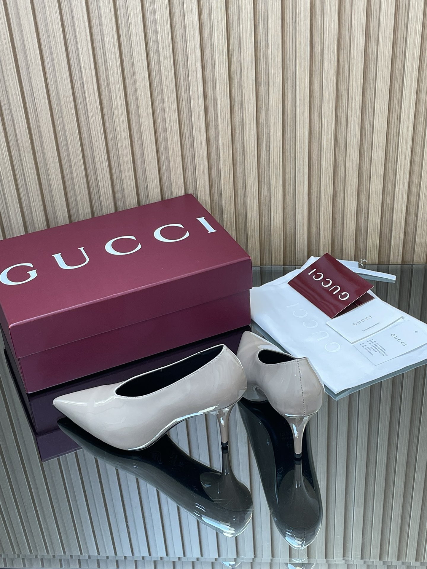 GUCCI グッチ ヘeled ポインテッドトゥ レースアップ ブラック 445833 - 画像 6