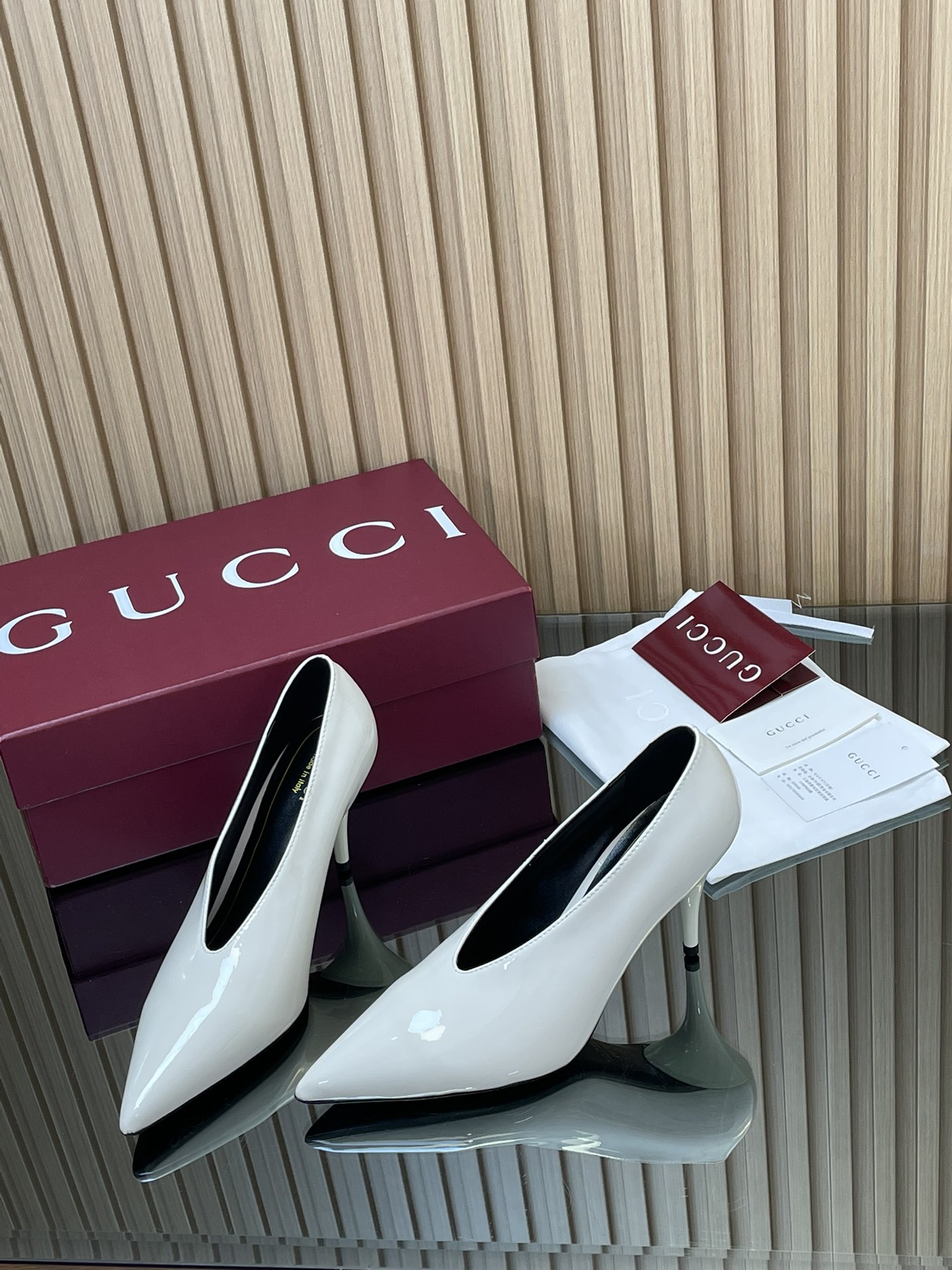 GUCCI グッチ フラットシューズ レースアップ シルク ブラック - 画像 3