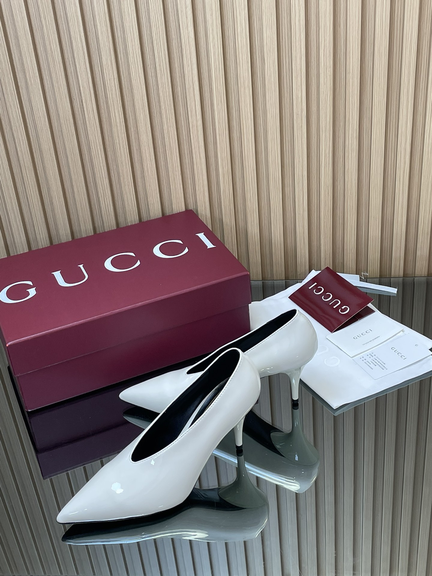 GUCCI グッチ フラットシューズ レースアップ シルク ブラック - 画像 4