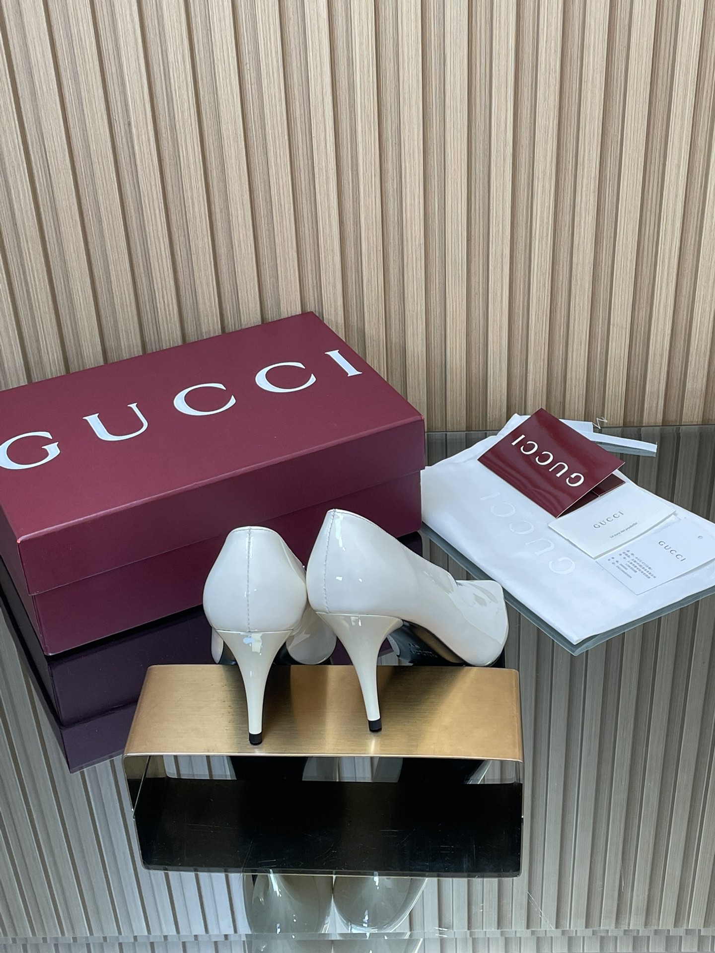 GUCCI グッチ フラットシューズ レースアップ シルク ブラック - 画像 5