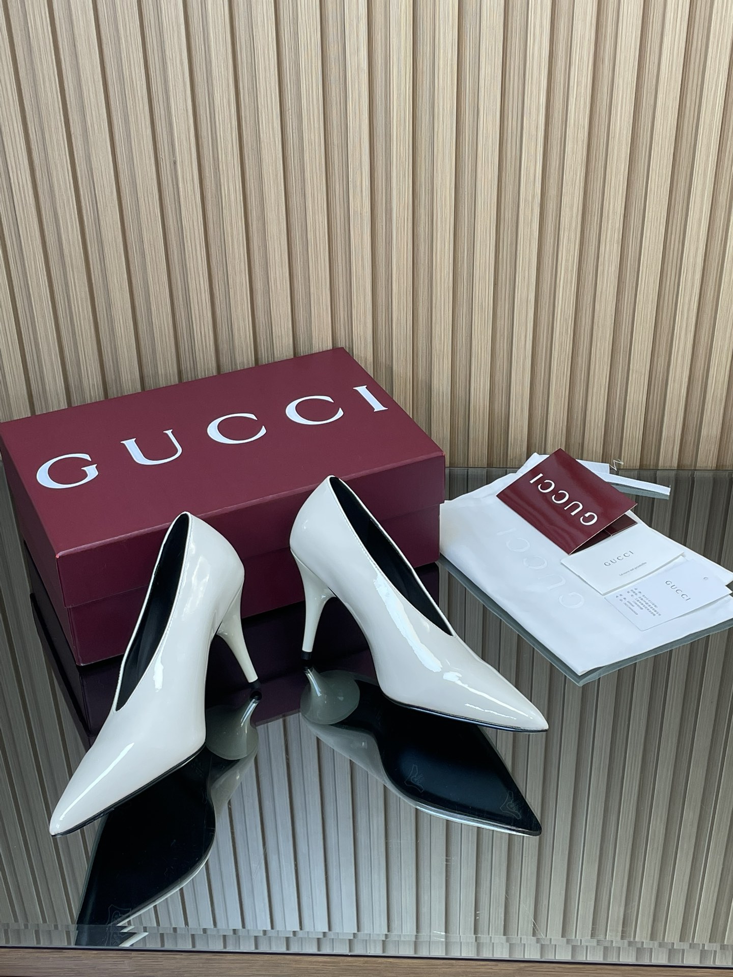 GUCCI グッチ フラットシューズ レースアップ シルク ブラック - 画像 7