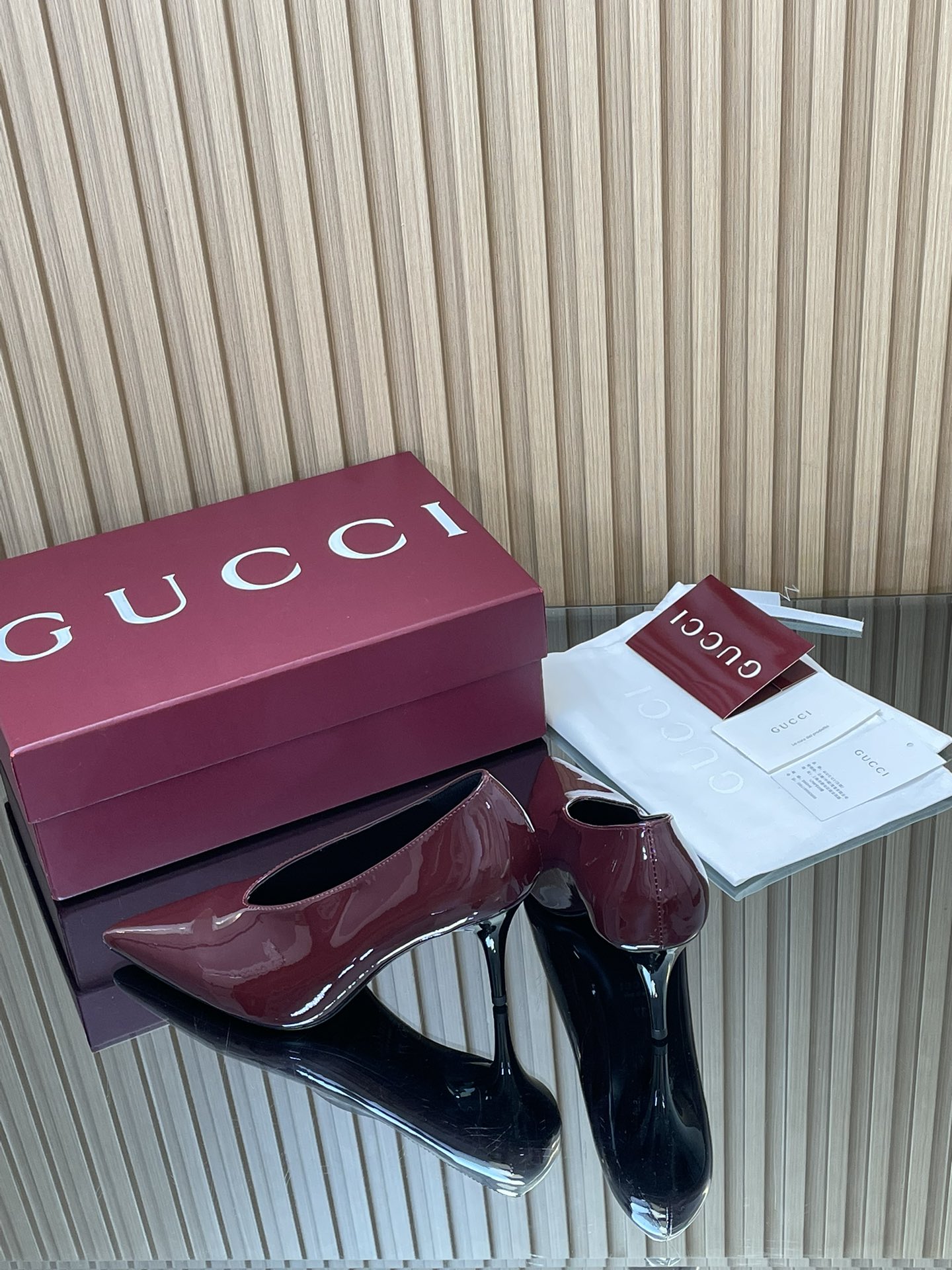 GUCCI グッチ ピンヒールパンプス 本革 通勤 プレーン ブラック - 画像 6