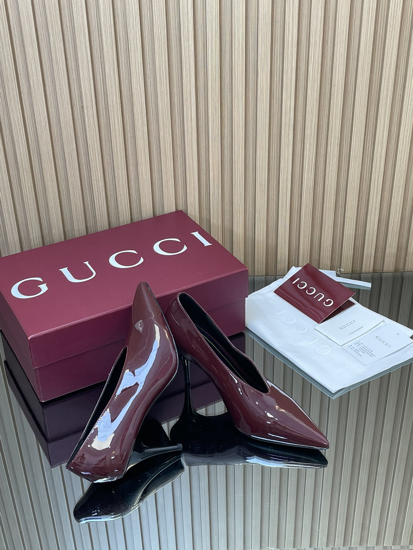 GUCCI グッチ ピンヒールパンプス 本革 通勤 プレーン ブラック - 画像 8