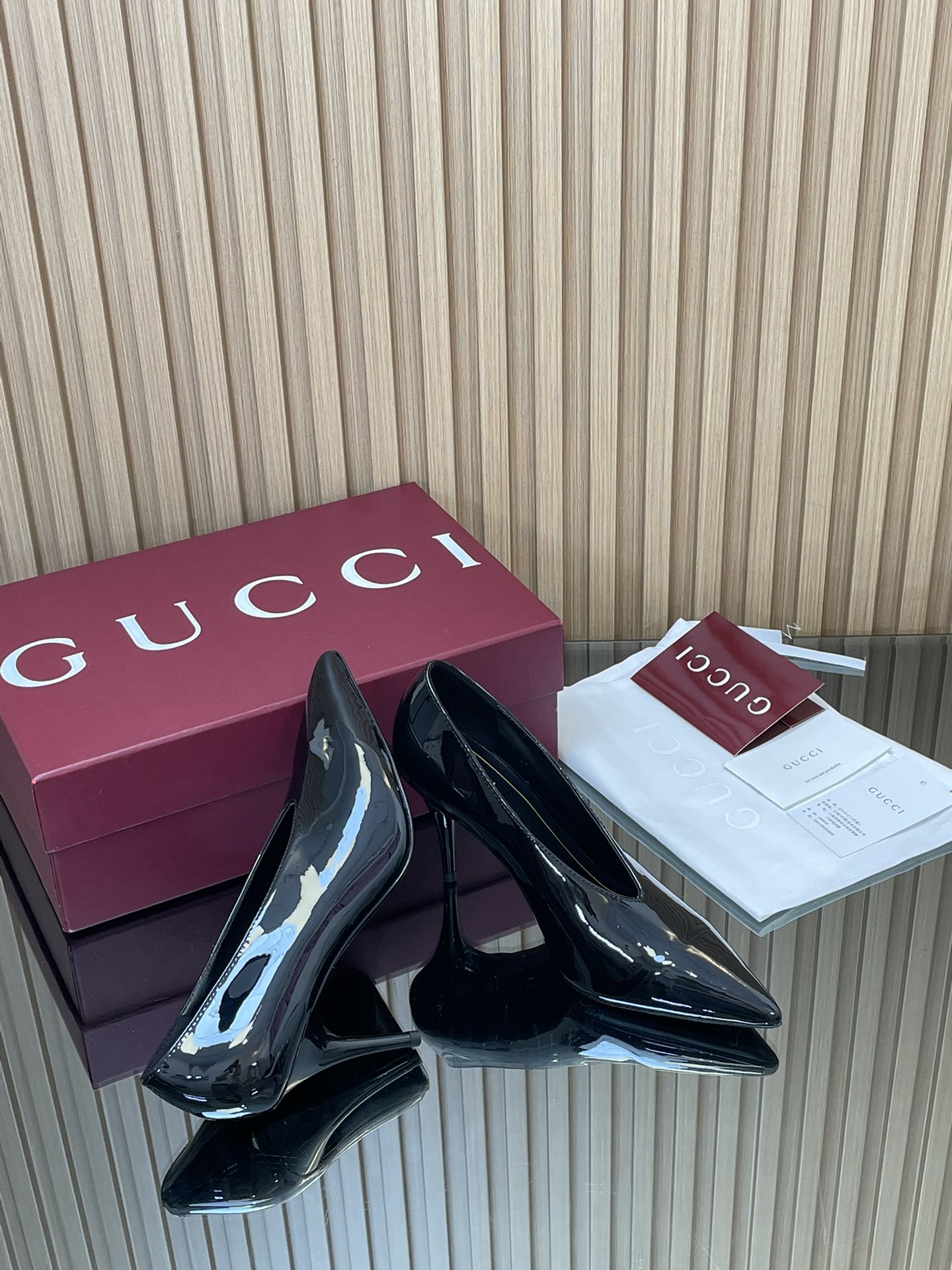 GUCCI グッチ ヒール靴 本革 通勤 ブラック - 画像 8