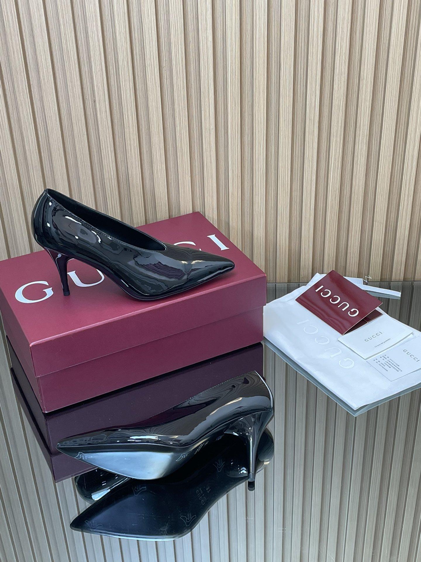 GUCCI グッチ ヒール靴 本革 通勤 ブラック - 画像 9