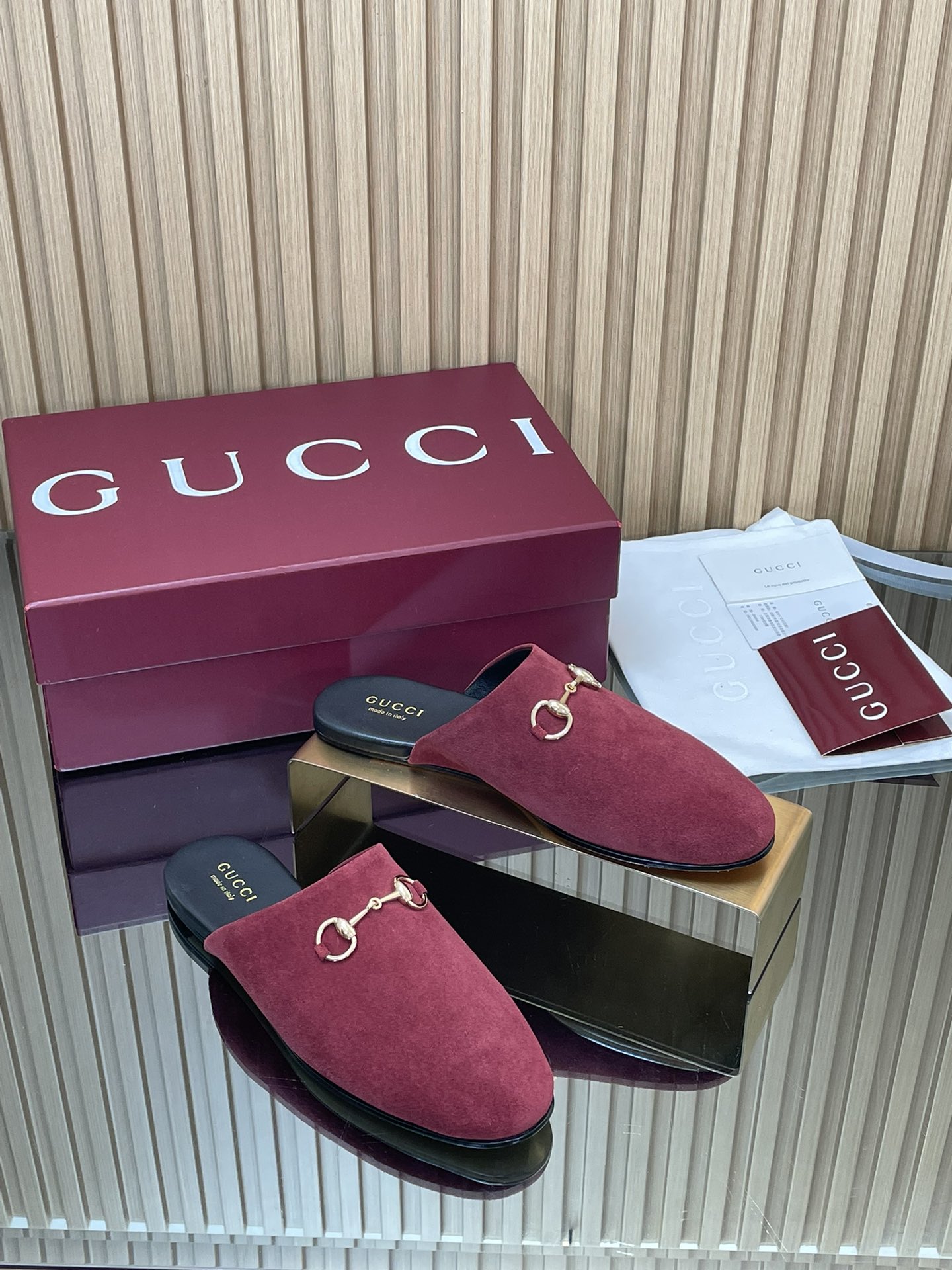GUCCI グッチ フラットシューズ 本革 レディース ブラック 40サイズ - 画像 2