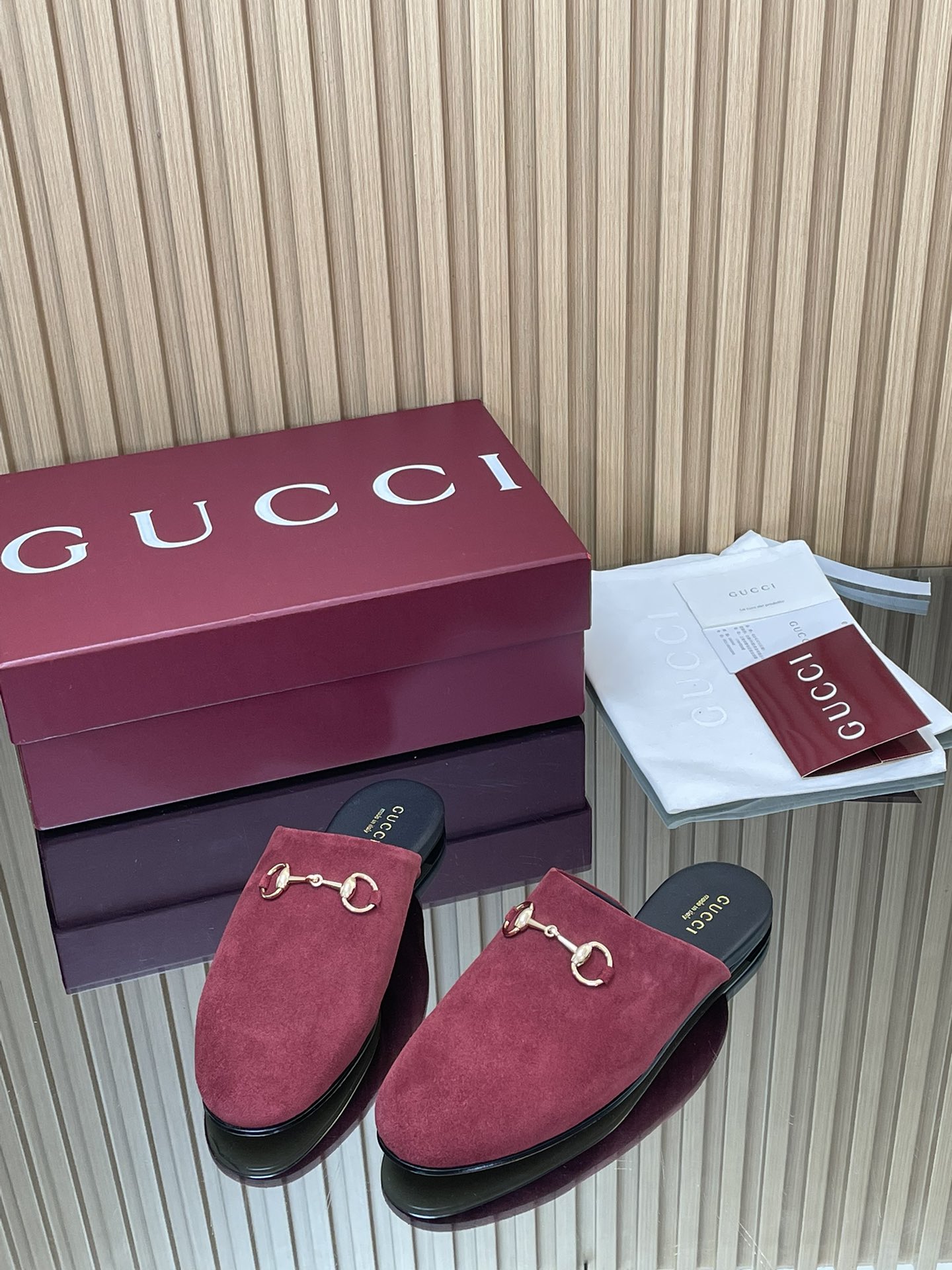 GUCCI グッチ フラットシューズ 本革 レディース ブラック 40サイズ - 画像 3