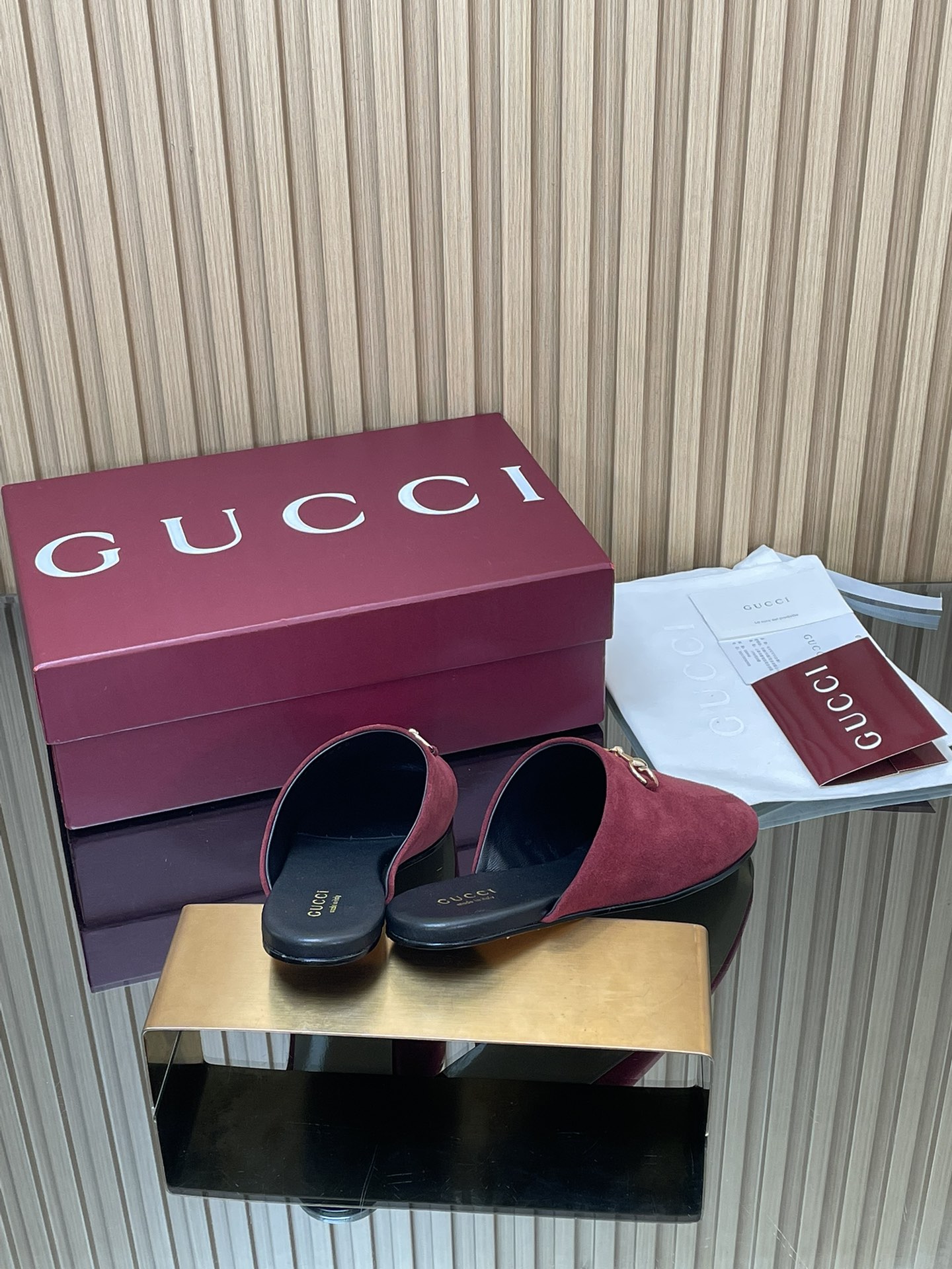 GUCCI グッチ フラットシューズ 本革 レディース ブラック 40サイズ - 画像 5