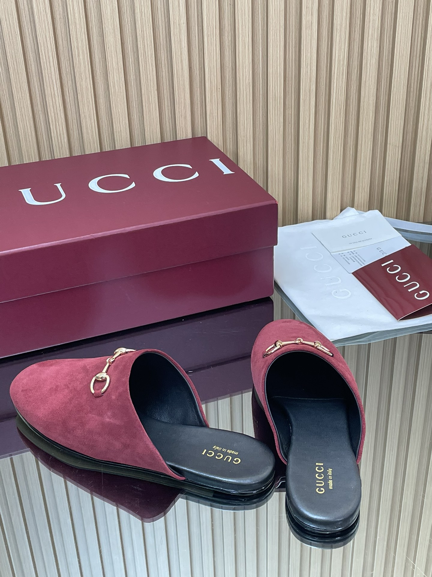 GUCCI グッチ フラットシューズ 本革 レディース ブラック 40サイズ - 画像 6