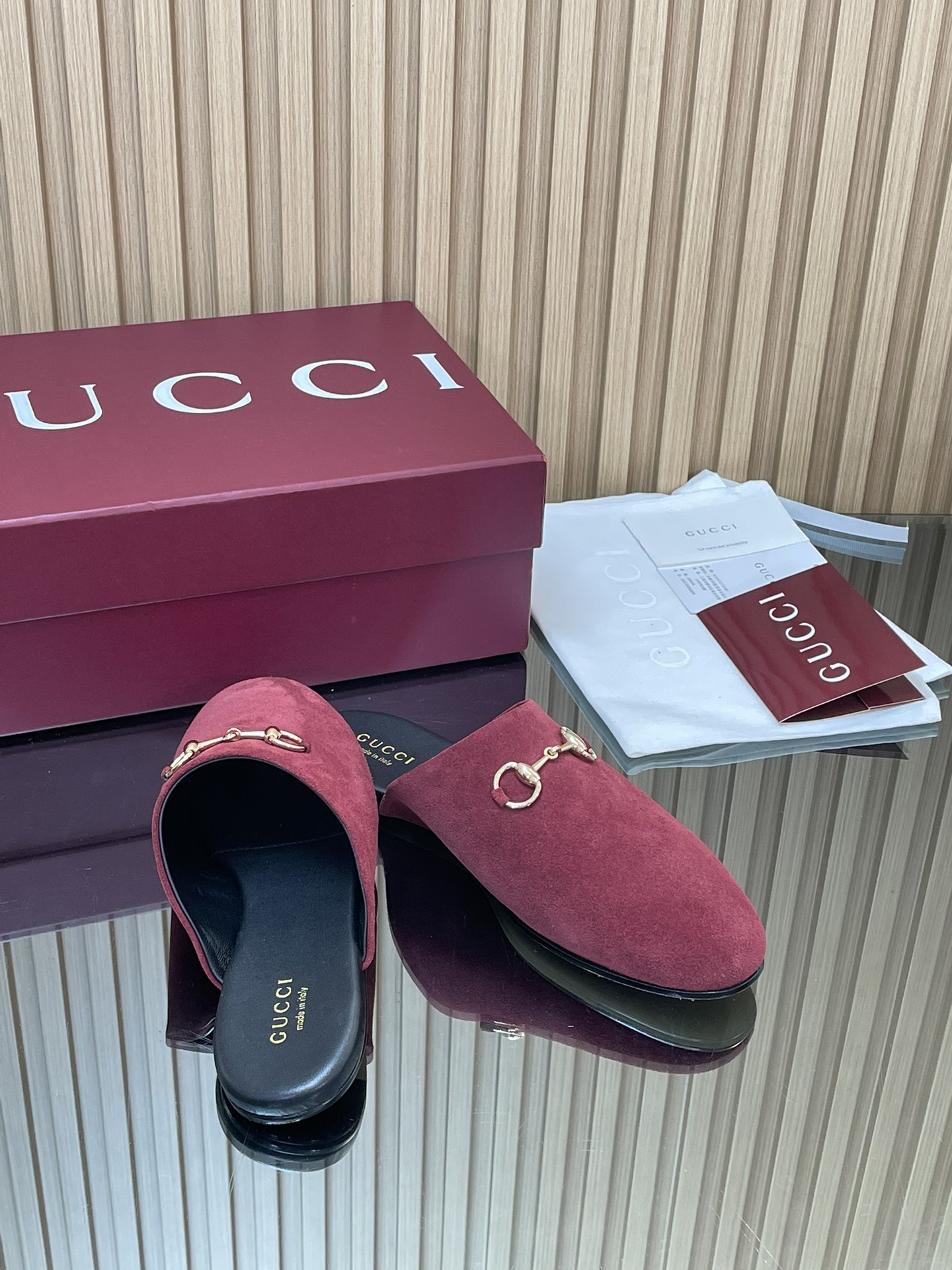 GUCCI グッチ フラットシューズ 本革 レディース ブラック 40サイズ - 画像 8