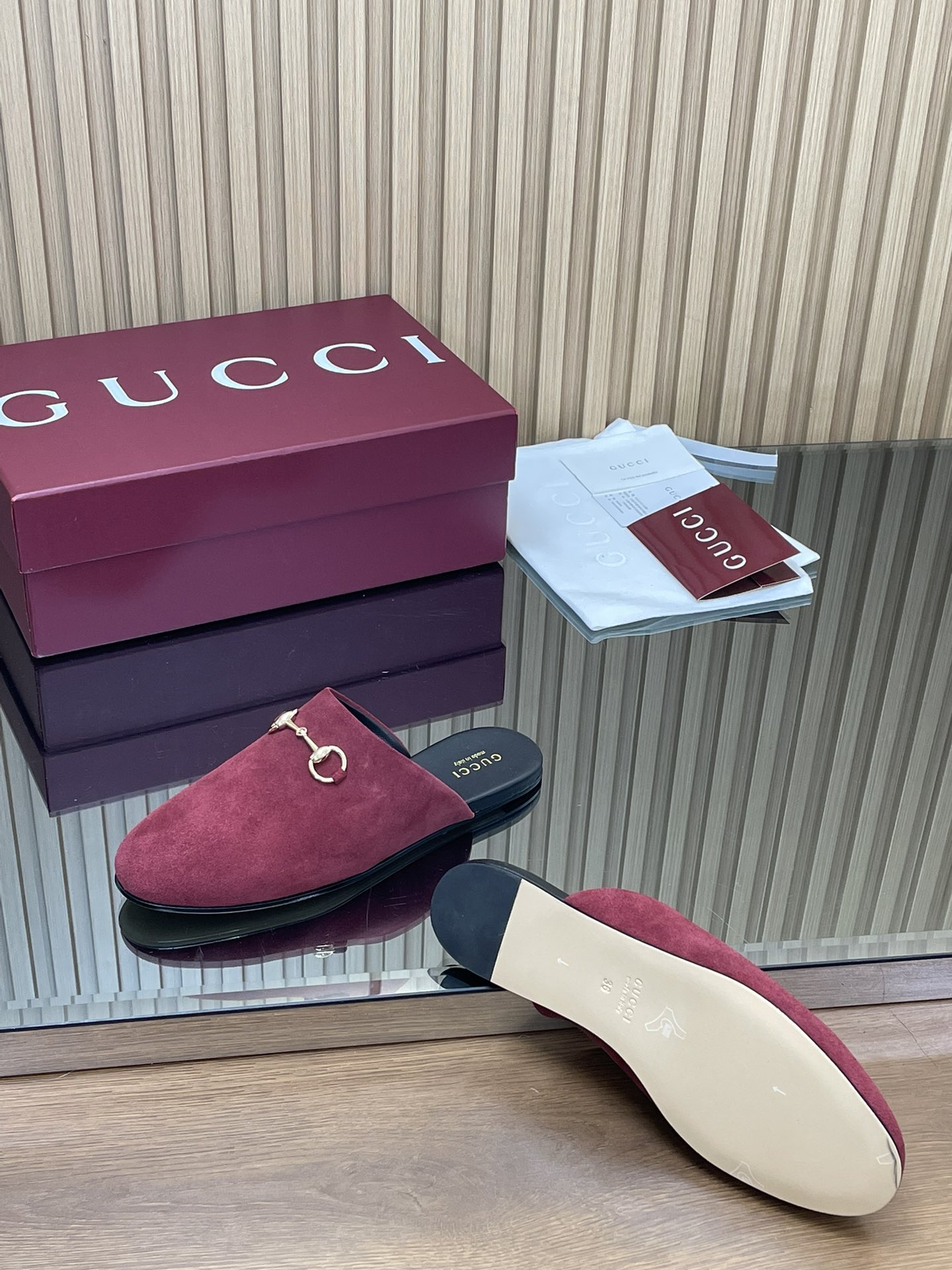 GUCCI グッチ フラットシューズ 本革 レディース ブラック 40サイズ - 画像 9