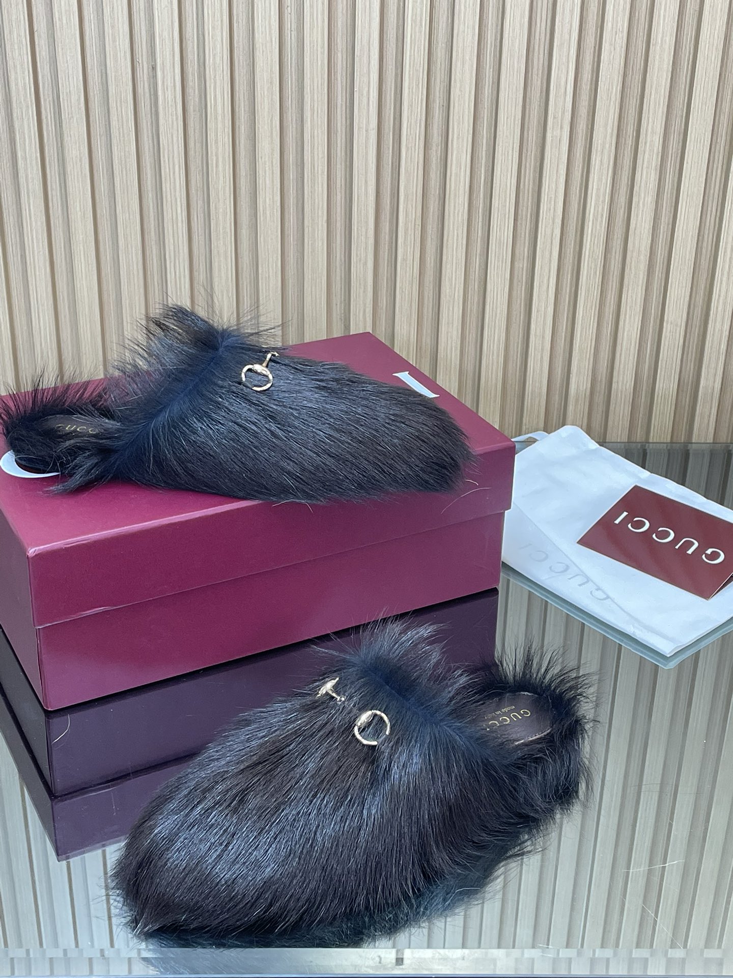 GUCCI グッチ ファークロッグス 本革 ブラック