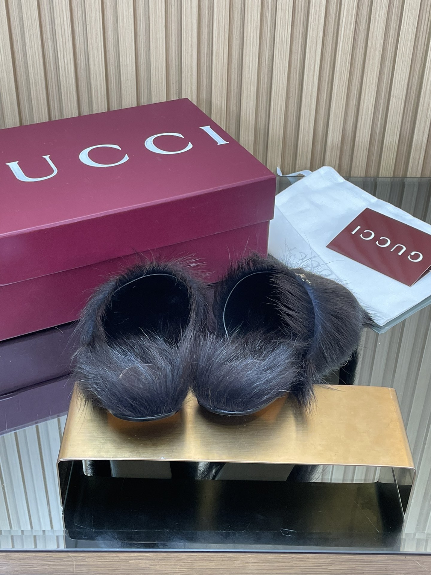 GUCCI グッチ ファークロッグス 本革 ブラック - 画像 5