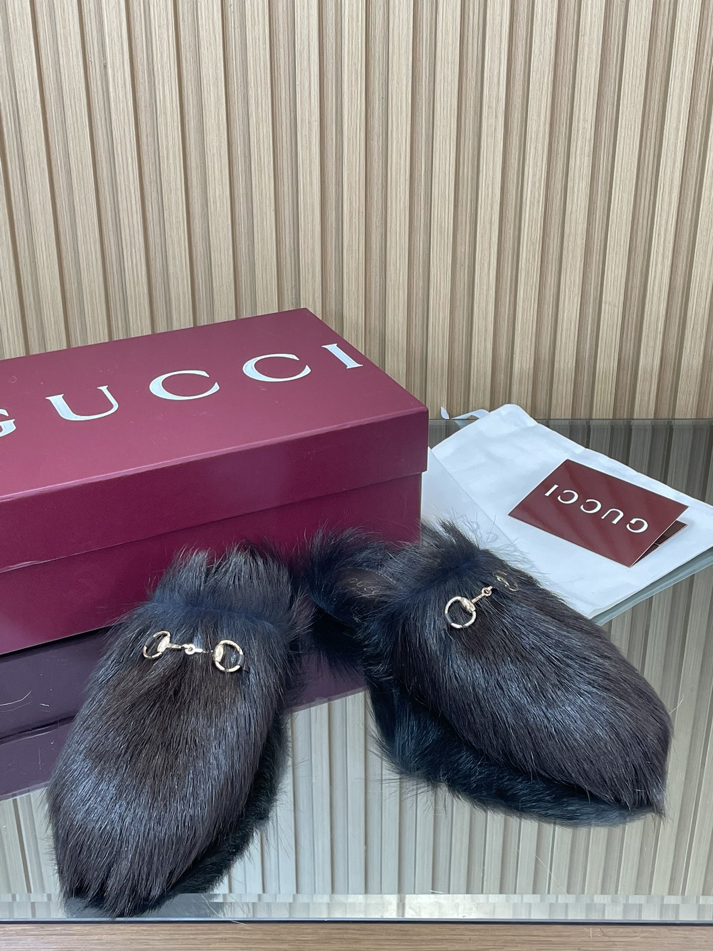 GUCCI グッチ ファークロッグス 本革 ブラック - 画像 6