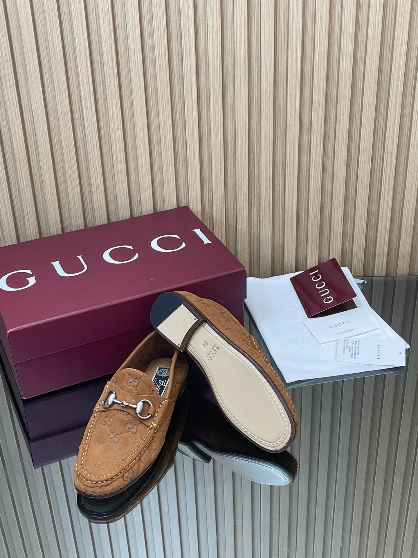 GUCCI グッチ ローファー 本革 通勤 通学 ブラック - 画像 9