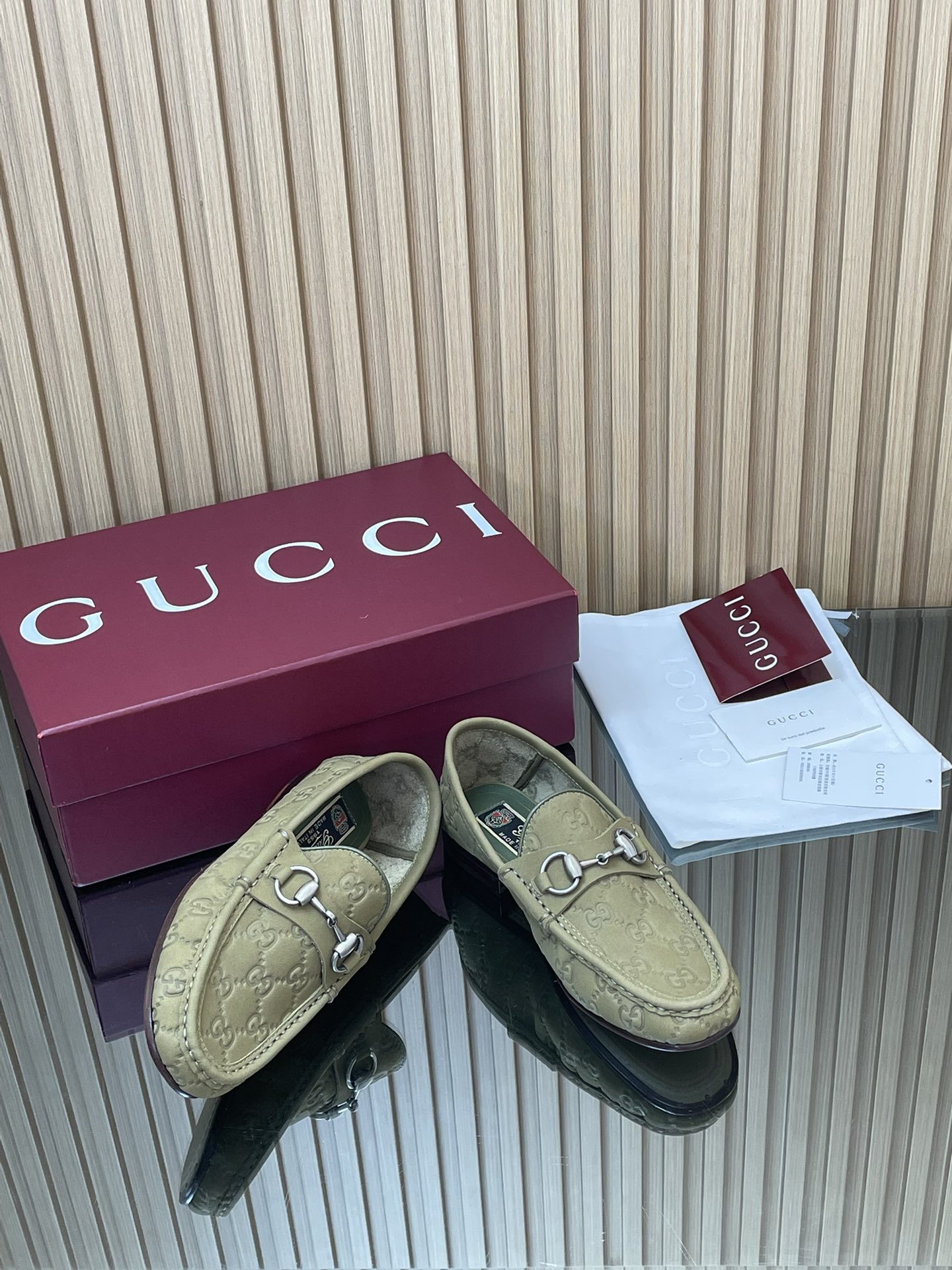 GUCCI グッチ ローファー 本革 メンズ 通勤 ビジネス グリーン - 画像 7