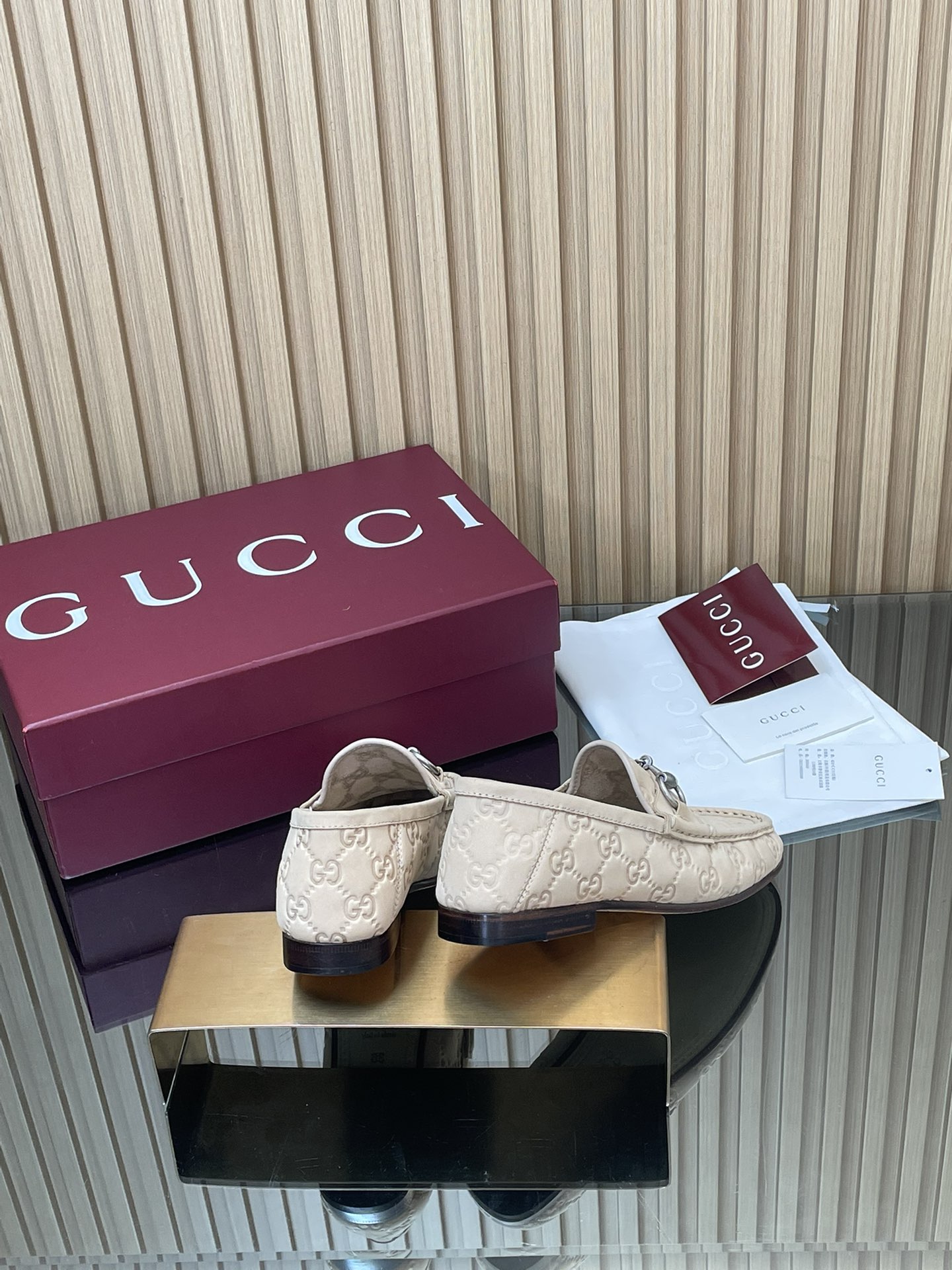 GUCCI グッチ ローファー フラットシューズ ベージュ - 画像 5