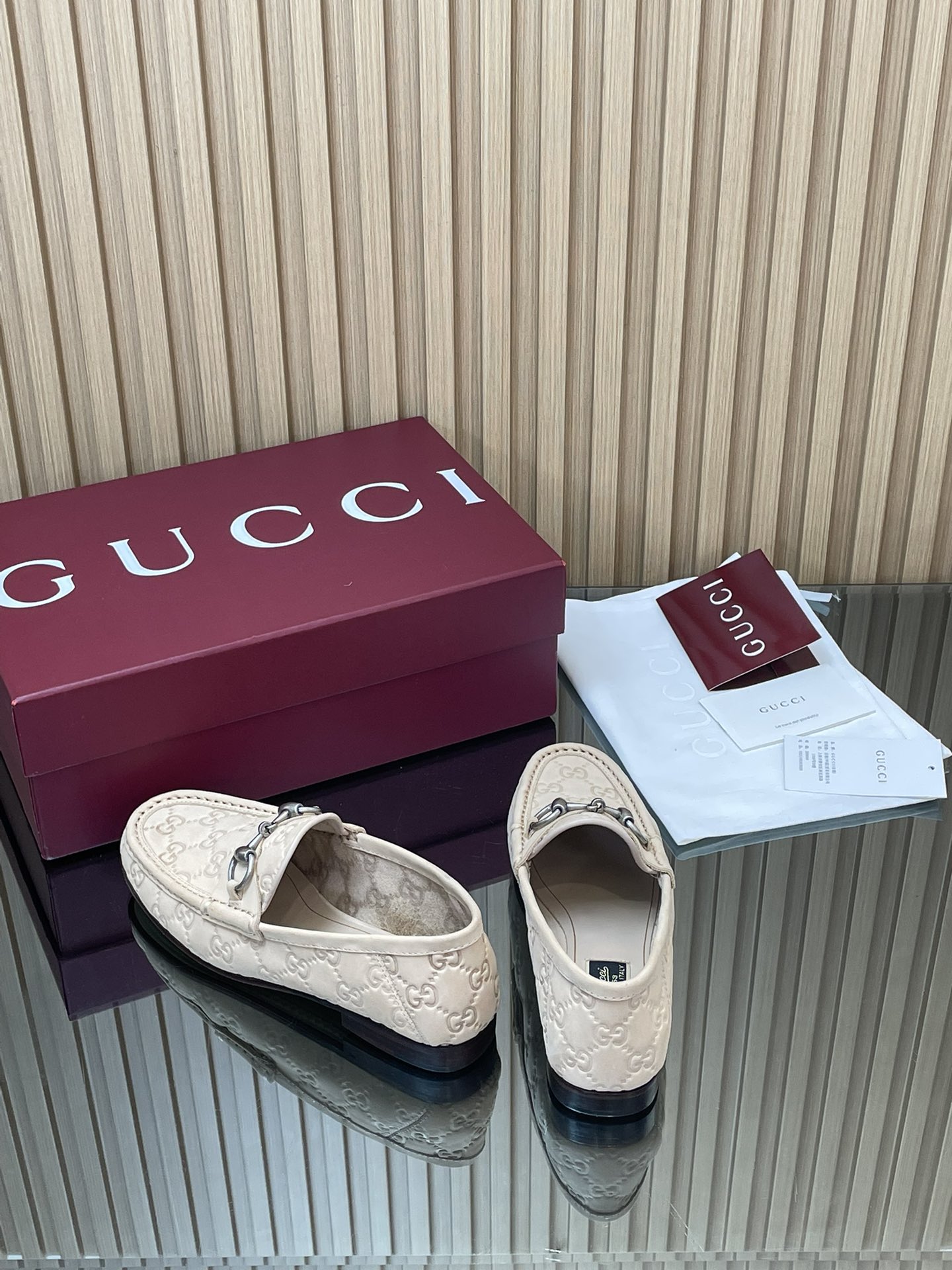 GUCCI グッチ ローファー フラットシューズ ベージュ - 画像 6