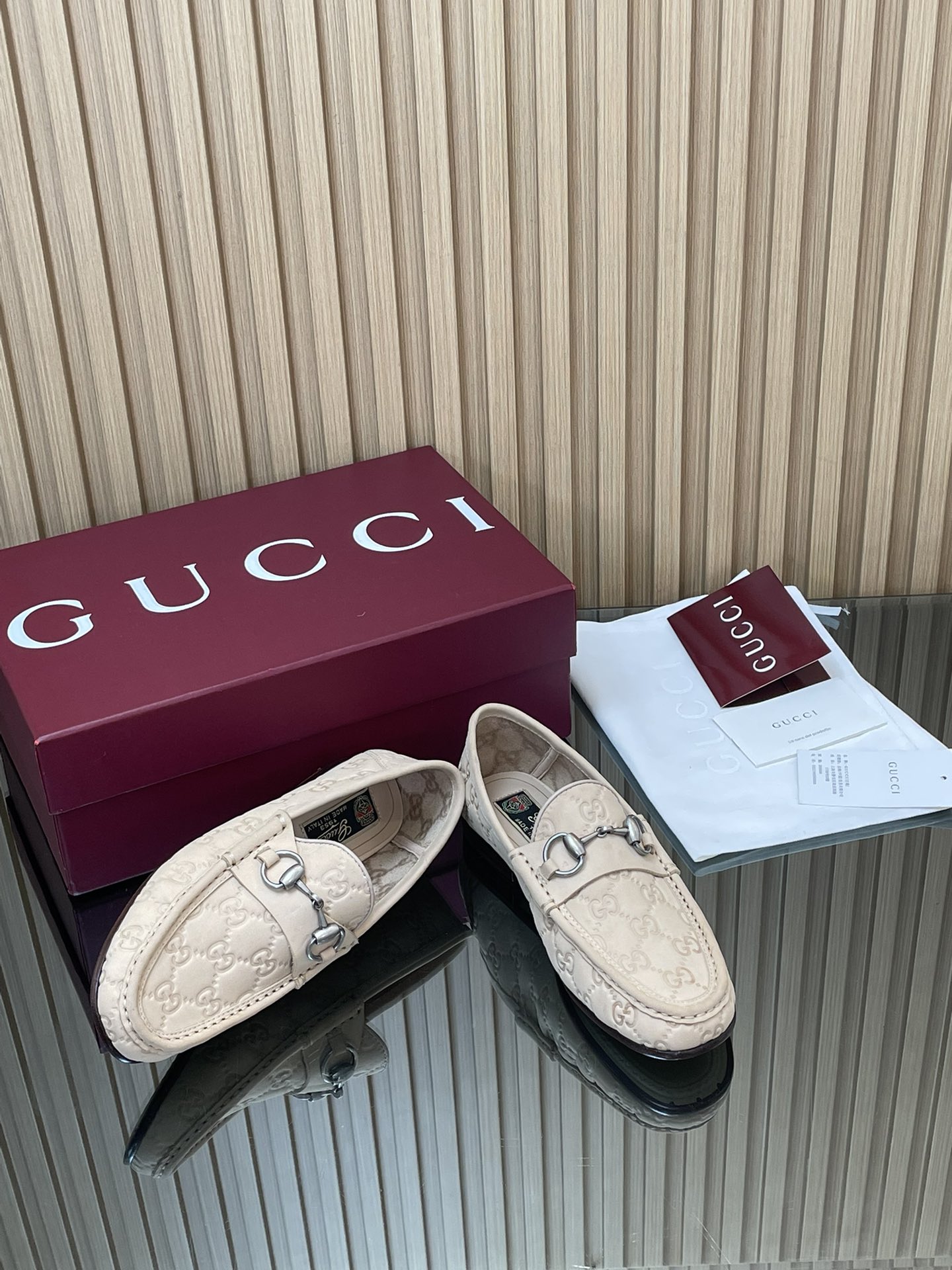GUCCI グッチ ローファー フラットシューズ ベージュ - 画像 7