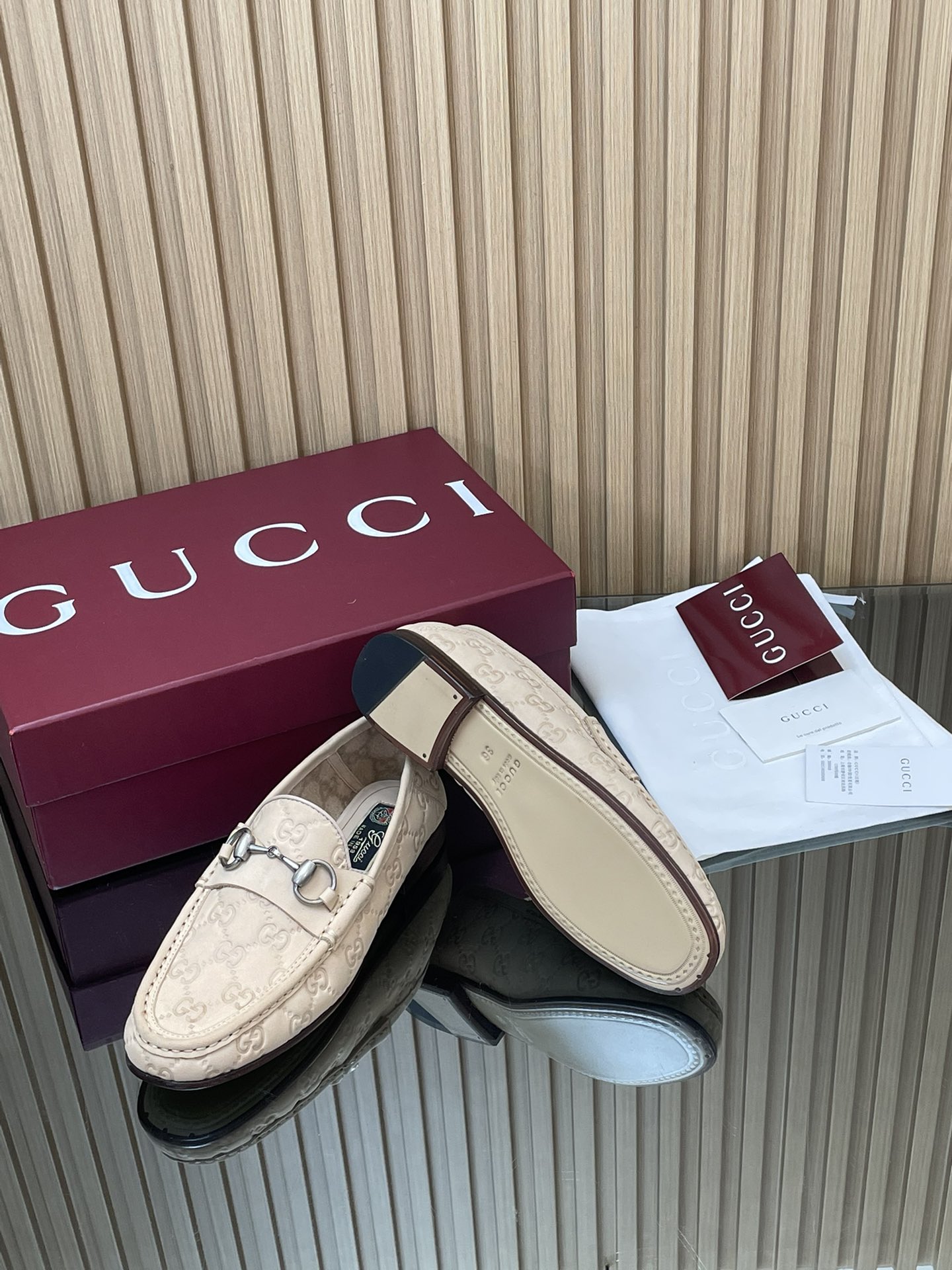 GUCCI グッチ ローファー フラットシューズ ベージュ - 画像 9