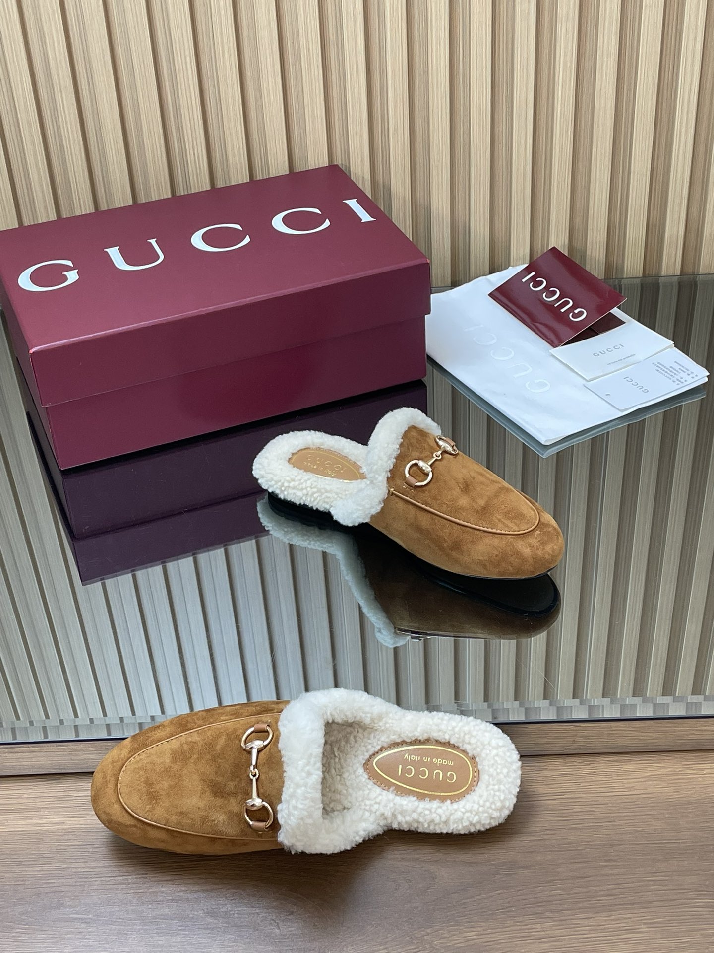 GUCCI グッチ フラットシューズ 本革 軽量 ブラック ベージュ 全2色 - 画像 6
