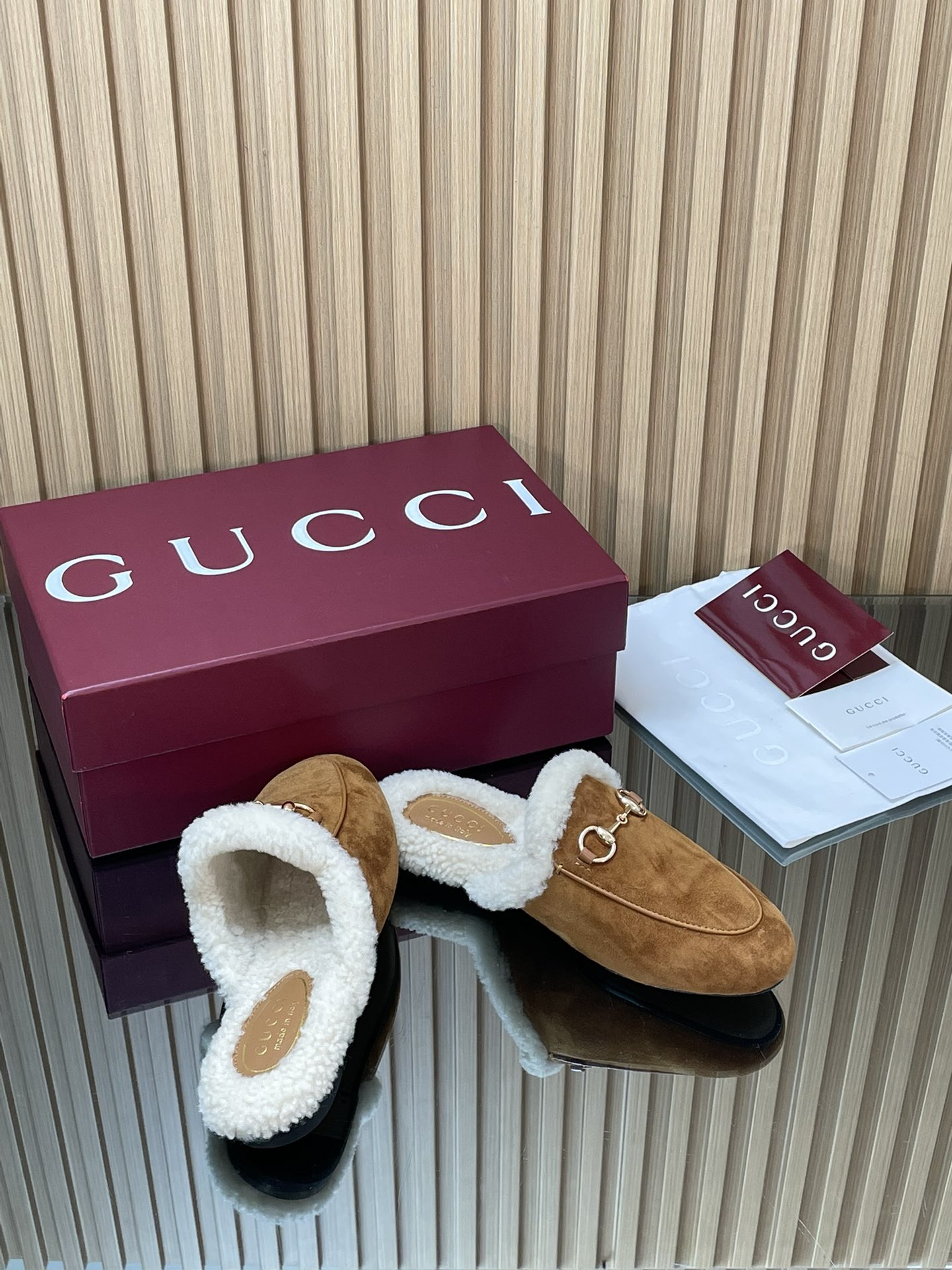 GUCCI グッチ フラットシューズ 本革 軽量 ブラック ベージュ 全2色 - 画像 7