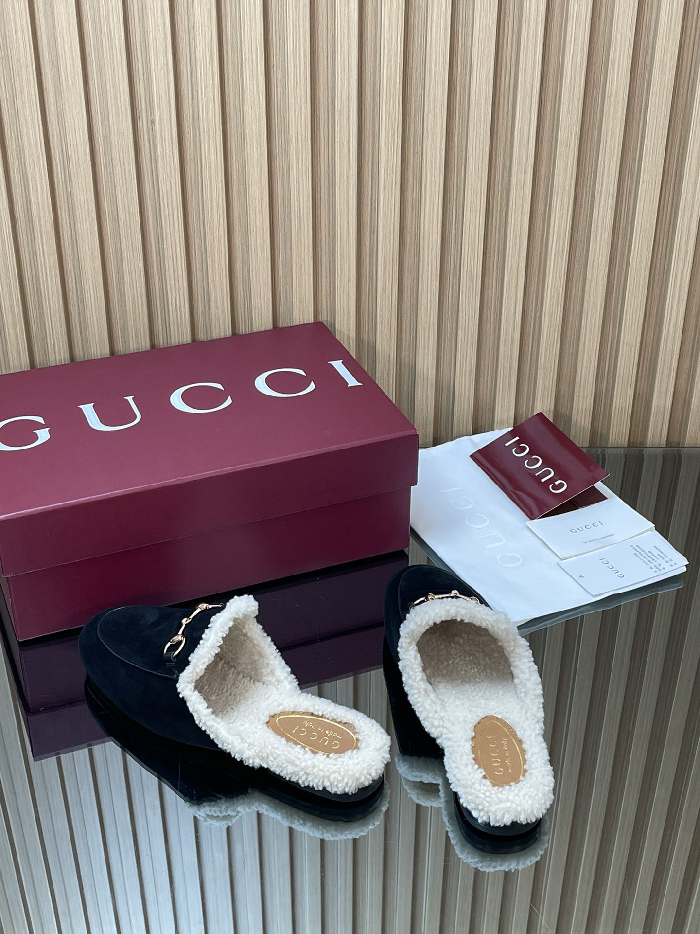 GUCCI グッチ フラットシューズ 本革 軽量 ブラック - 画像 6