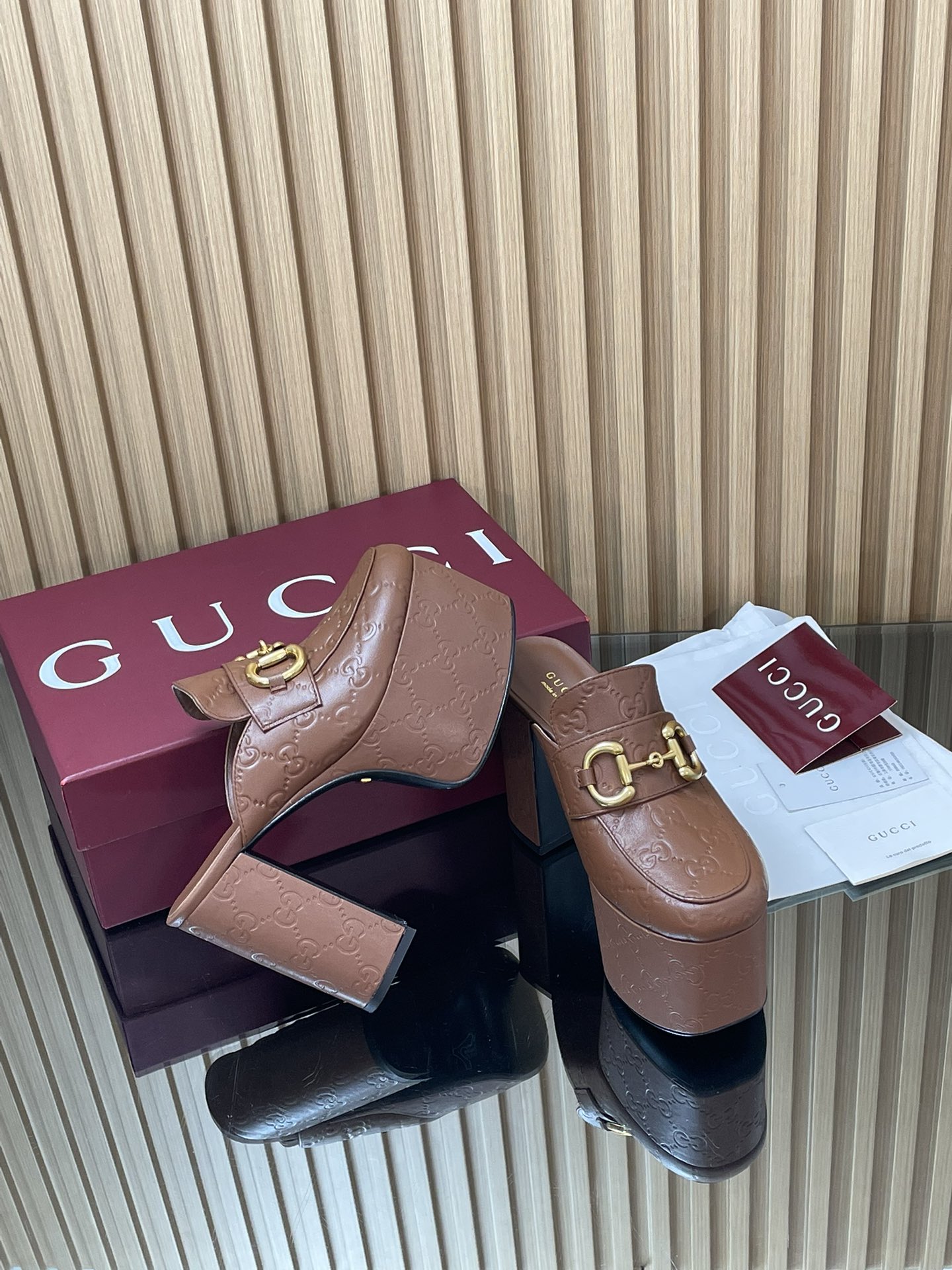 GUCCI グッチ フラットシューズ 本革 ブラック 5000 - 画像 8