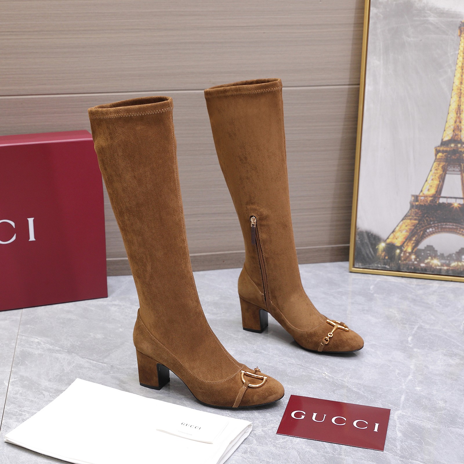 GUCCI グッチ ミドルブーツ 本革 ブラック 全1色