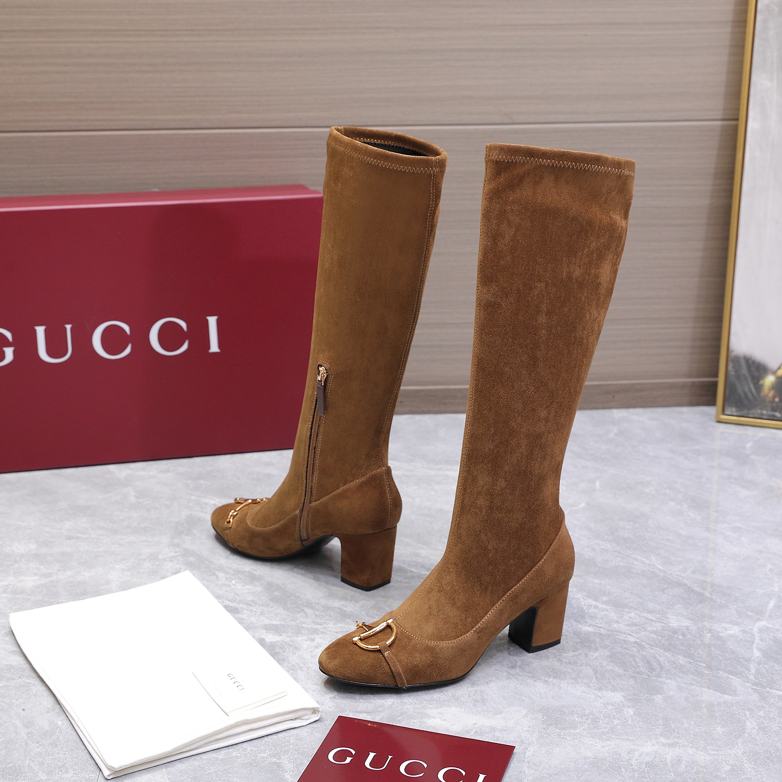 GUCCI グッチ ミドルブーツ 本革 ブラック 全1色 - 画像 4