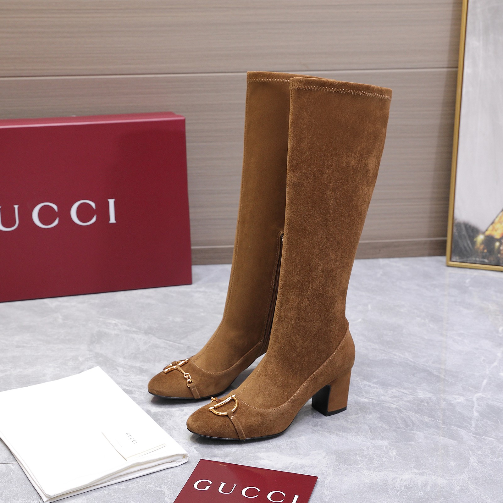 GUCCI グッチ ミドルブーツ 本革 ブラック 全1色 - 画像 6