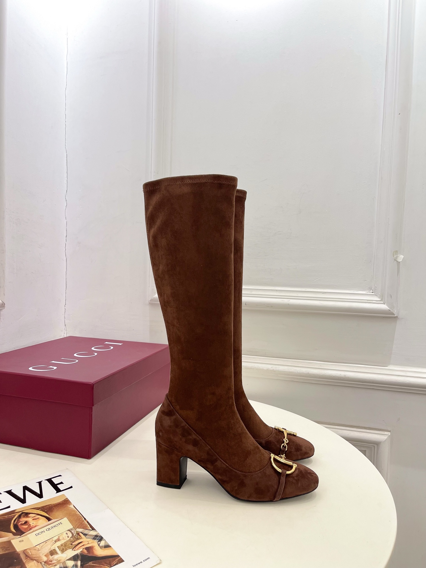 GUCCI グッチ レディース ゴートレインブーツ 本革 ブラック - 画像 4